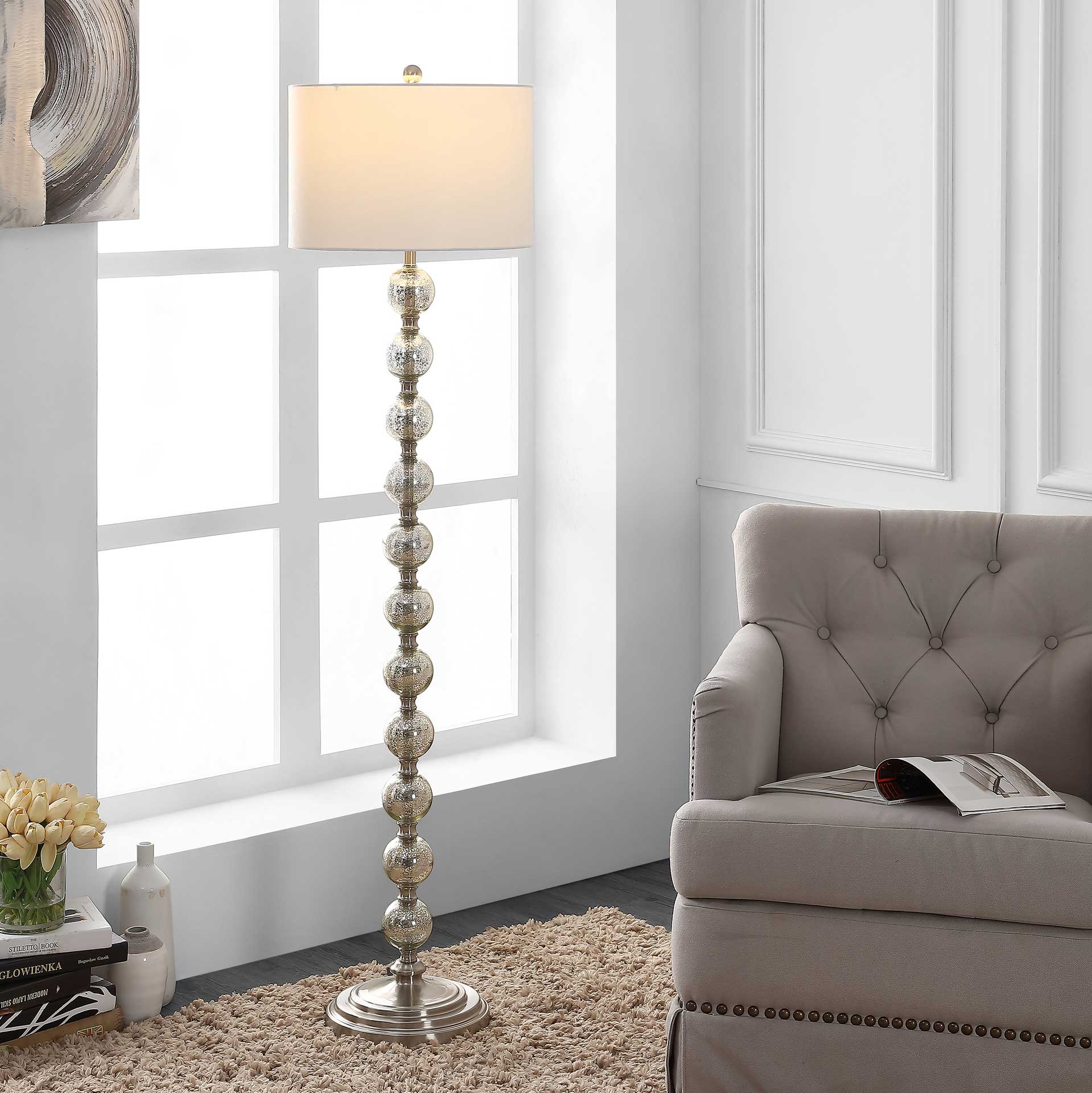 Cabra Floor Lamp Nickel/Ivory - Image 4