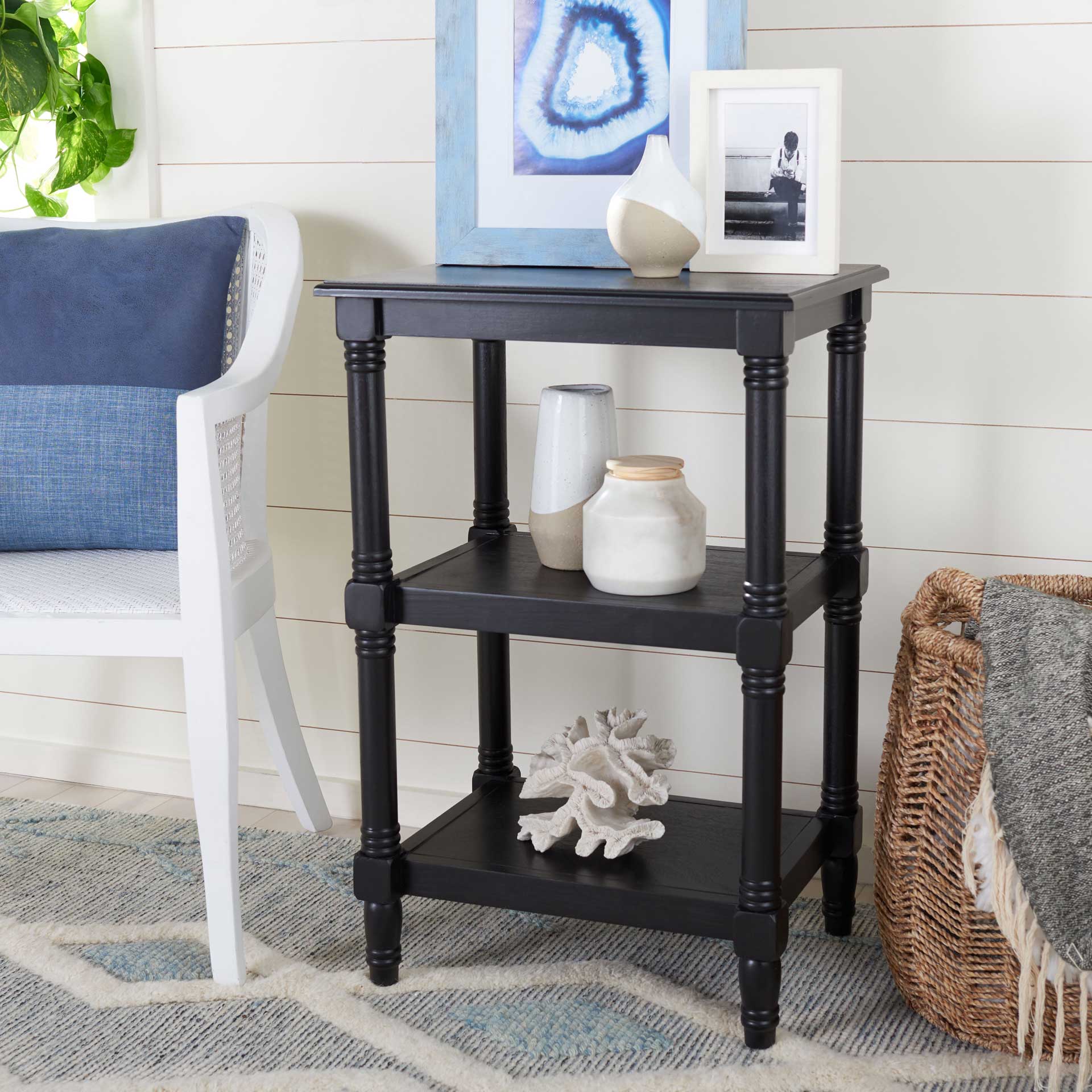 Caden 3 Shelf Accent Table Black - Image 5