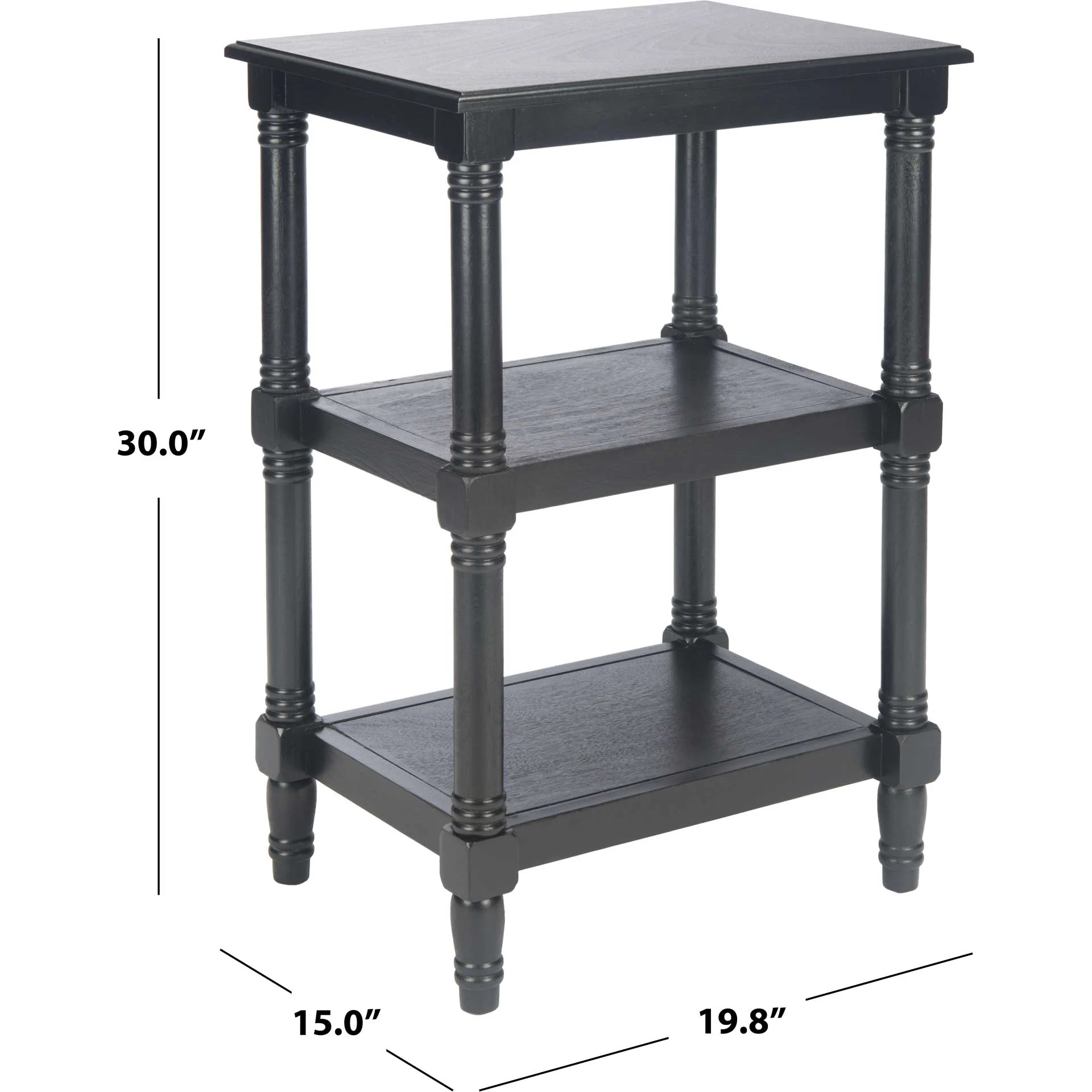 Caden 3 Shelf Accent Table Black - Image 6