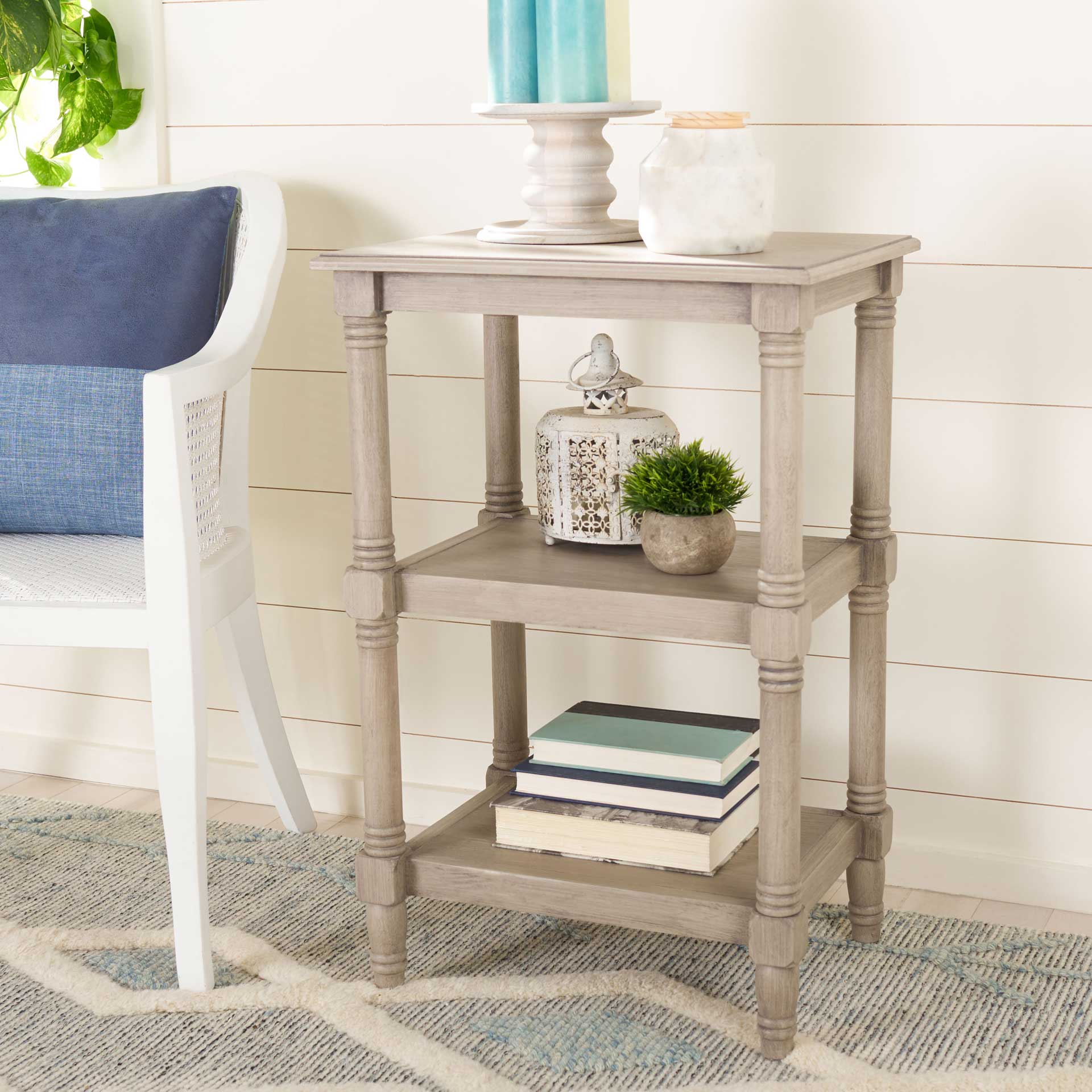 Caden 3 Shelf Accent Table Greige - Image 5