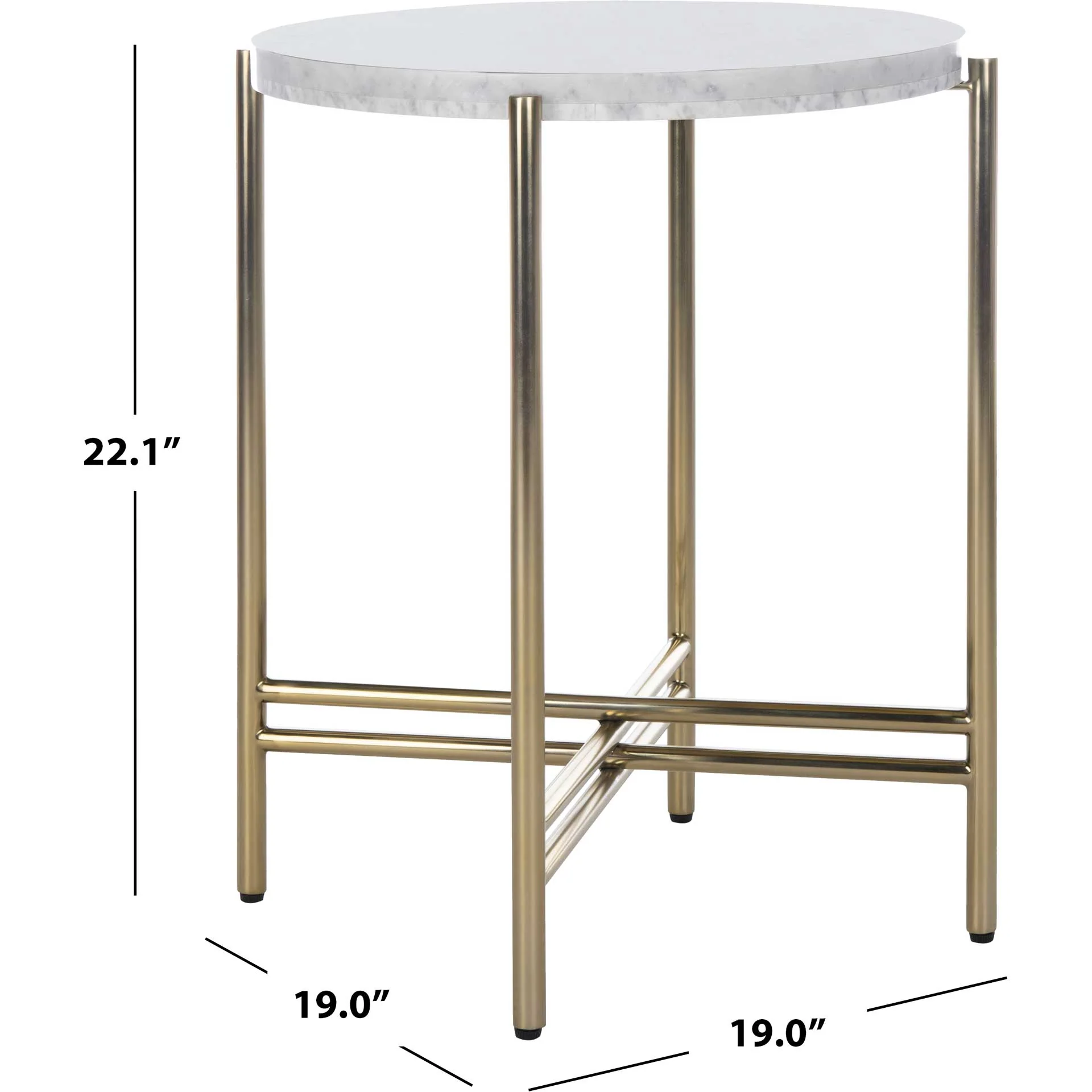 Caden End Table White/Gold - Image 7