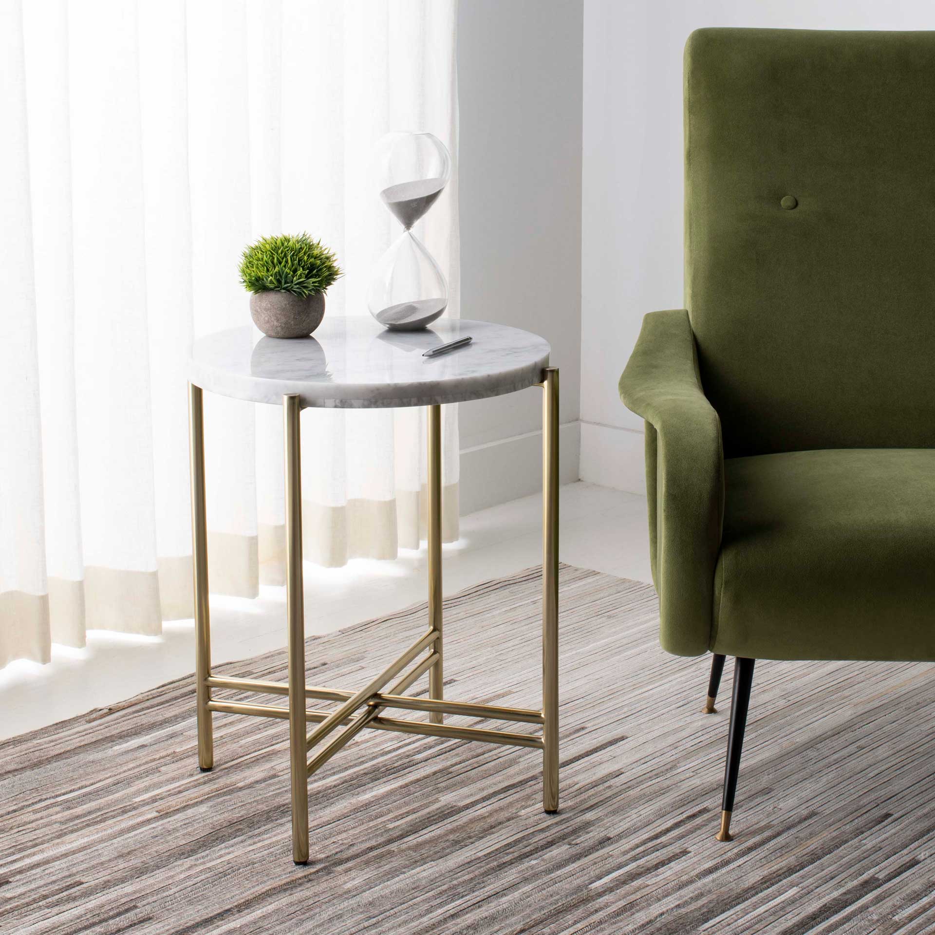 Caden End Table White/Gold - Image 8