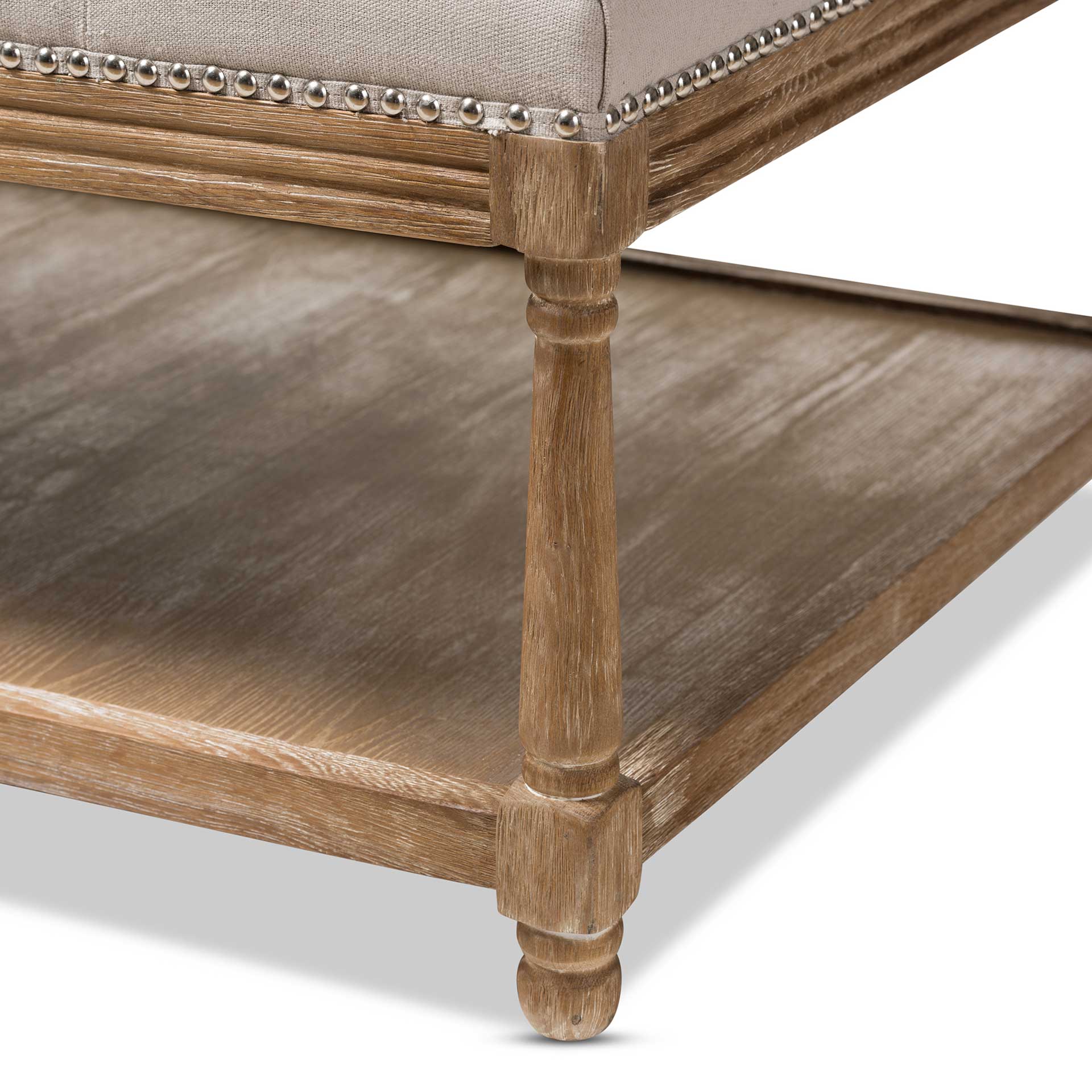 Caden Rectangular Ottoman Beige/Weathered Oak - Image 5