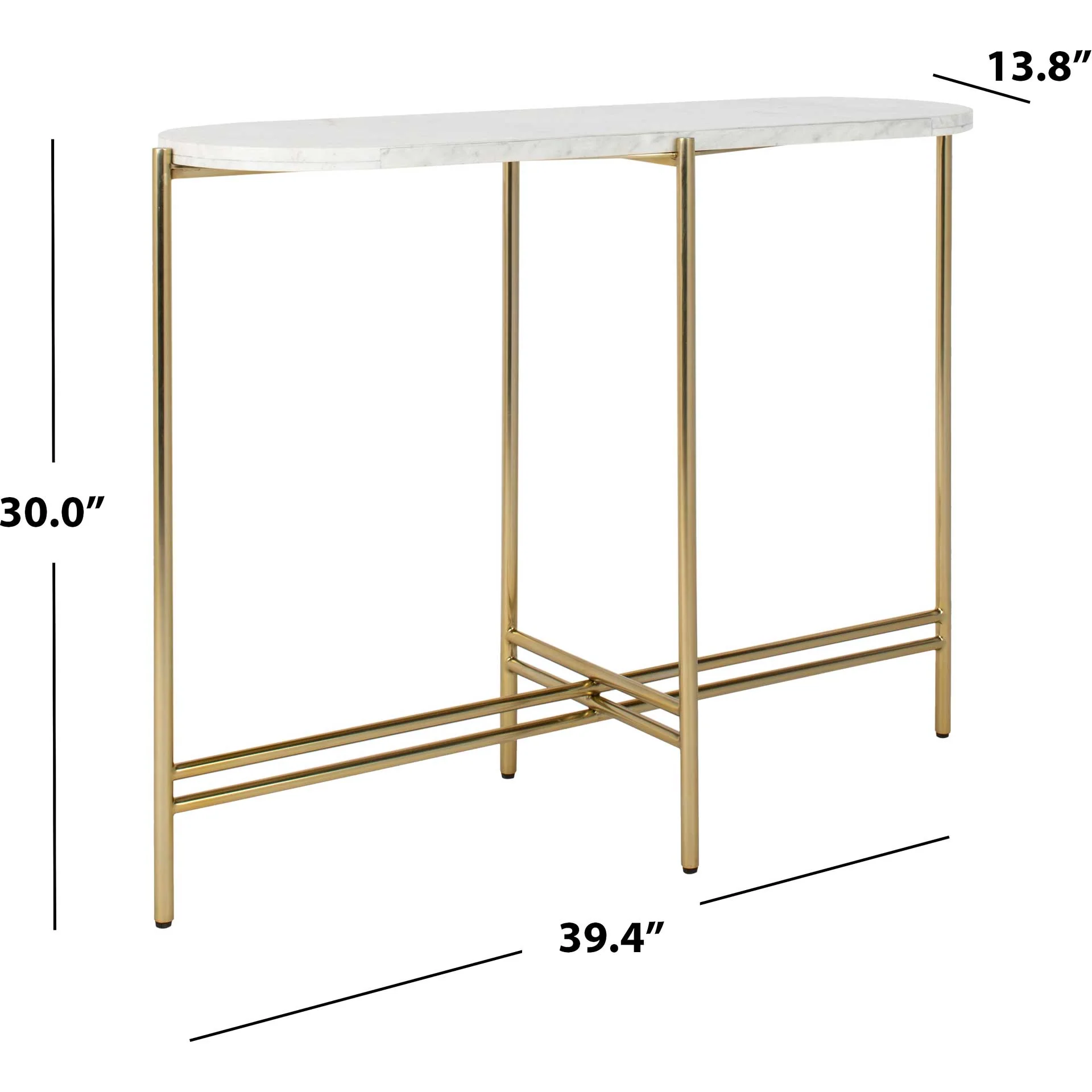 Caden Small Console Table White/Gold - Image 8