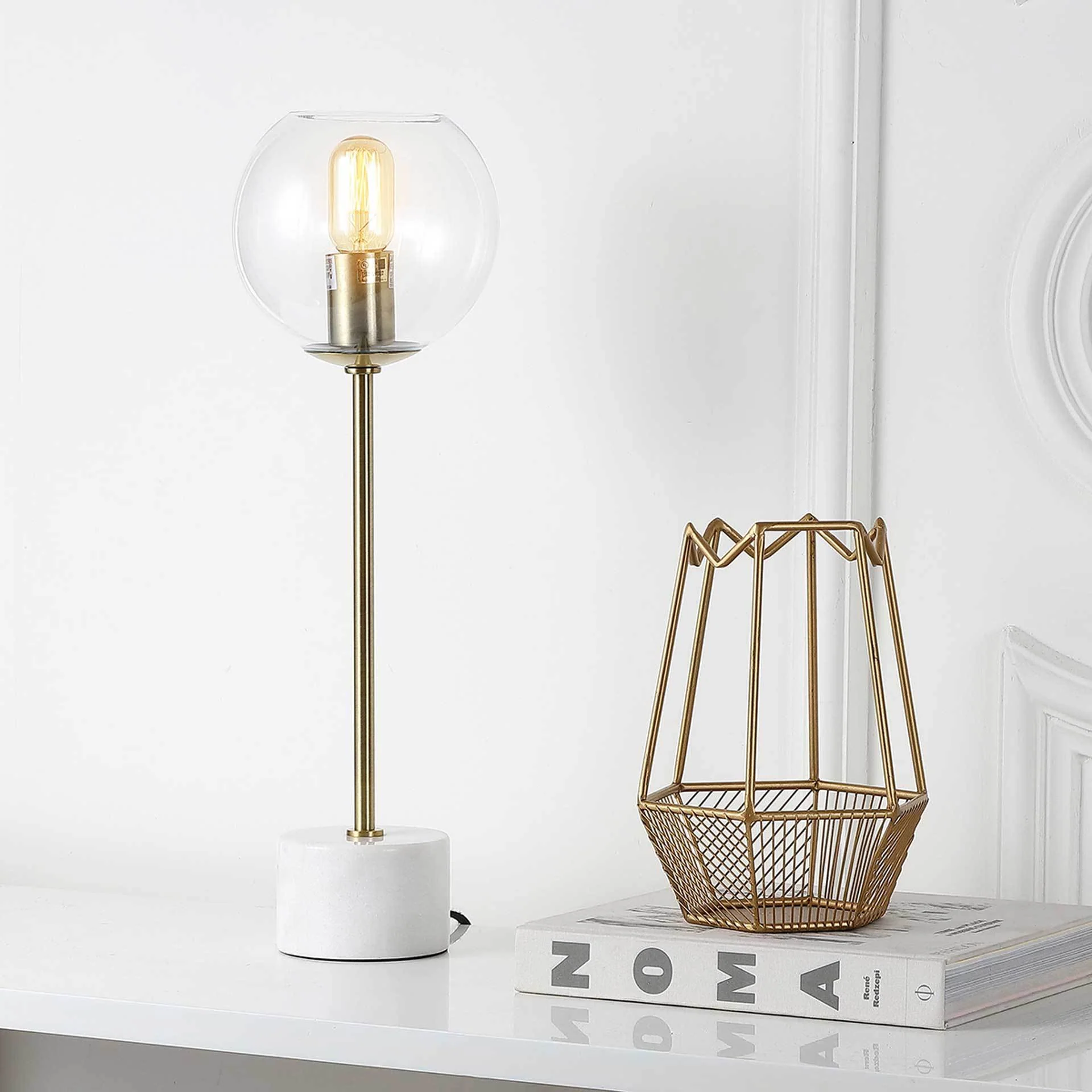 Cadence Table Lamp Brass Gold/White - Image 3