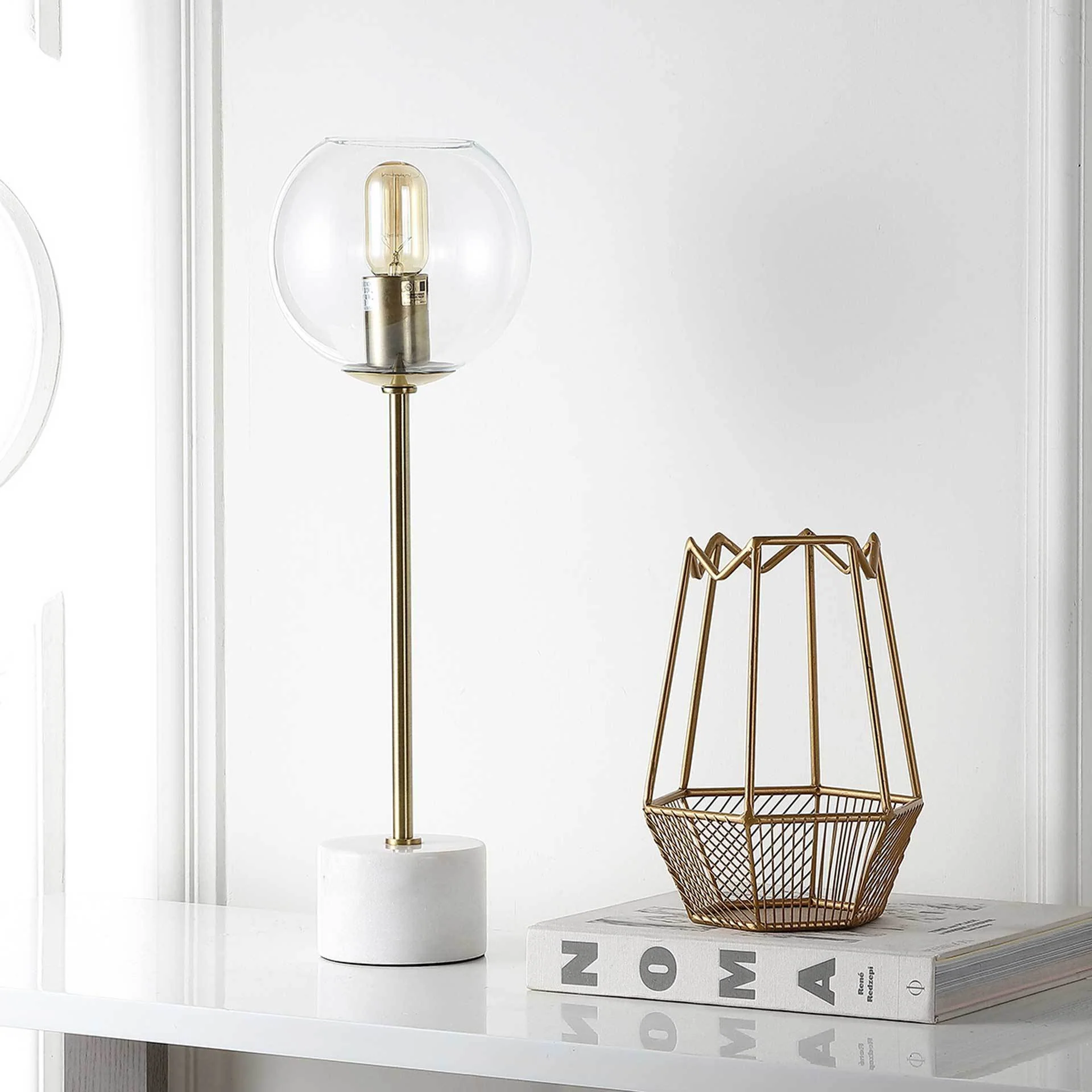 Cadence Table Lamp Brass Gold/White - Image 4