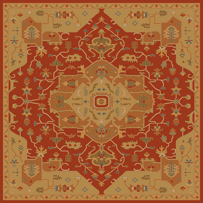 Caesar Burgundy/Gold Area Rug - Image 2