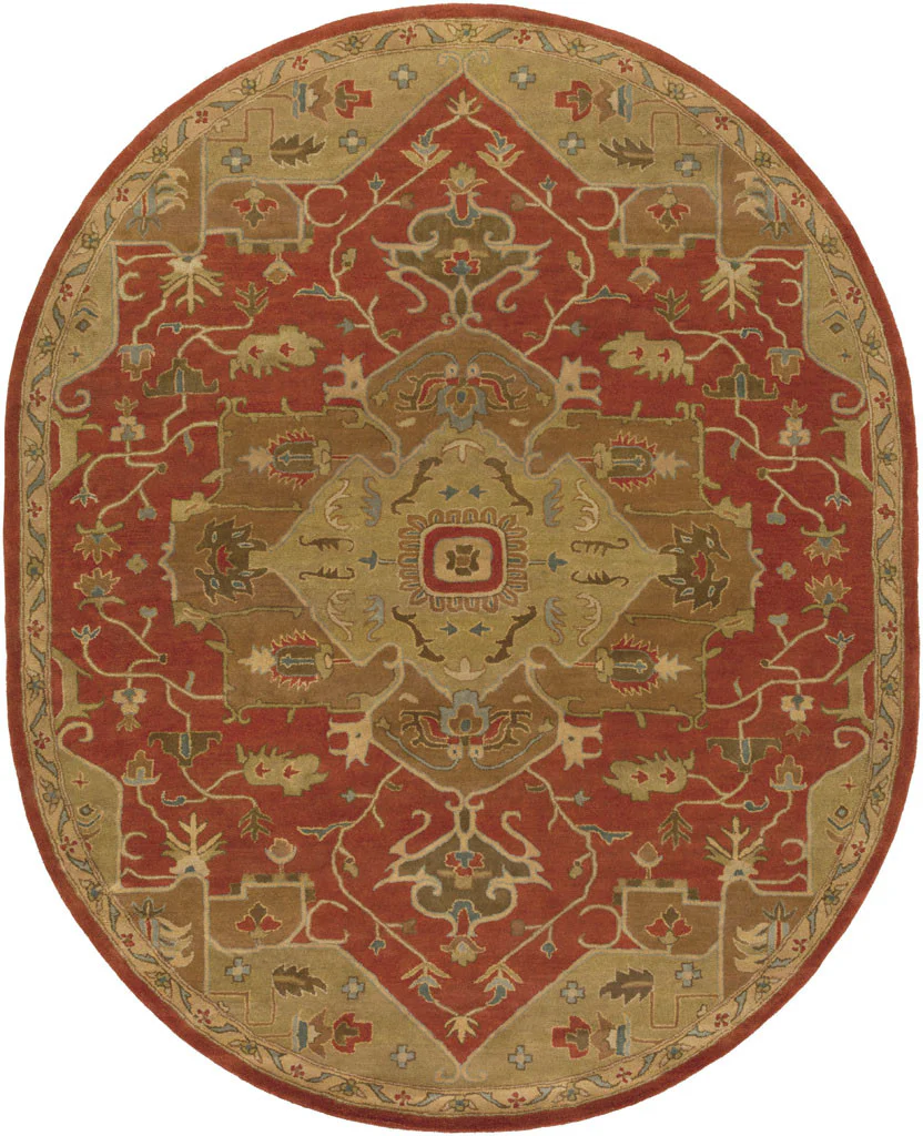 Caesar Burgundy/Gold Round Rug - Image 2