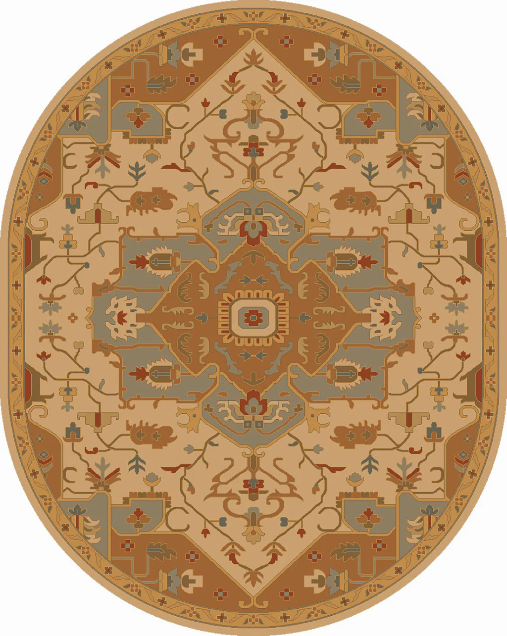 Caesar Gold/Mocha Round Rug - Image 2