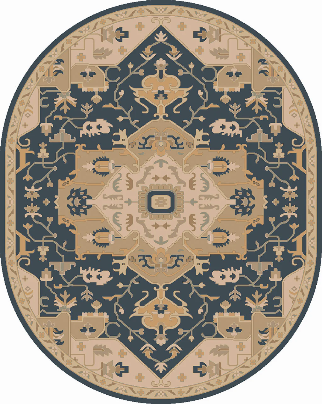 Caesar Navy/Light Gray Round Rug - Image 2