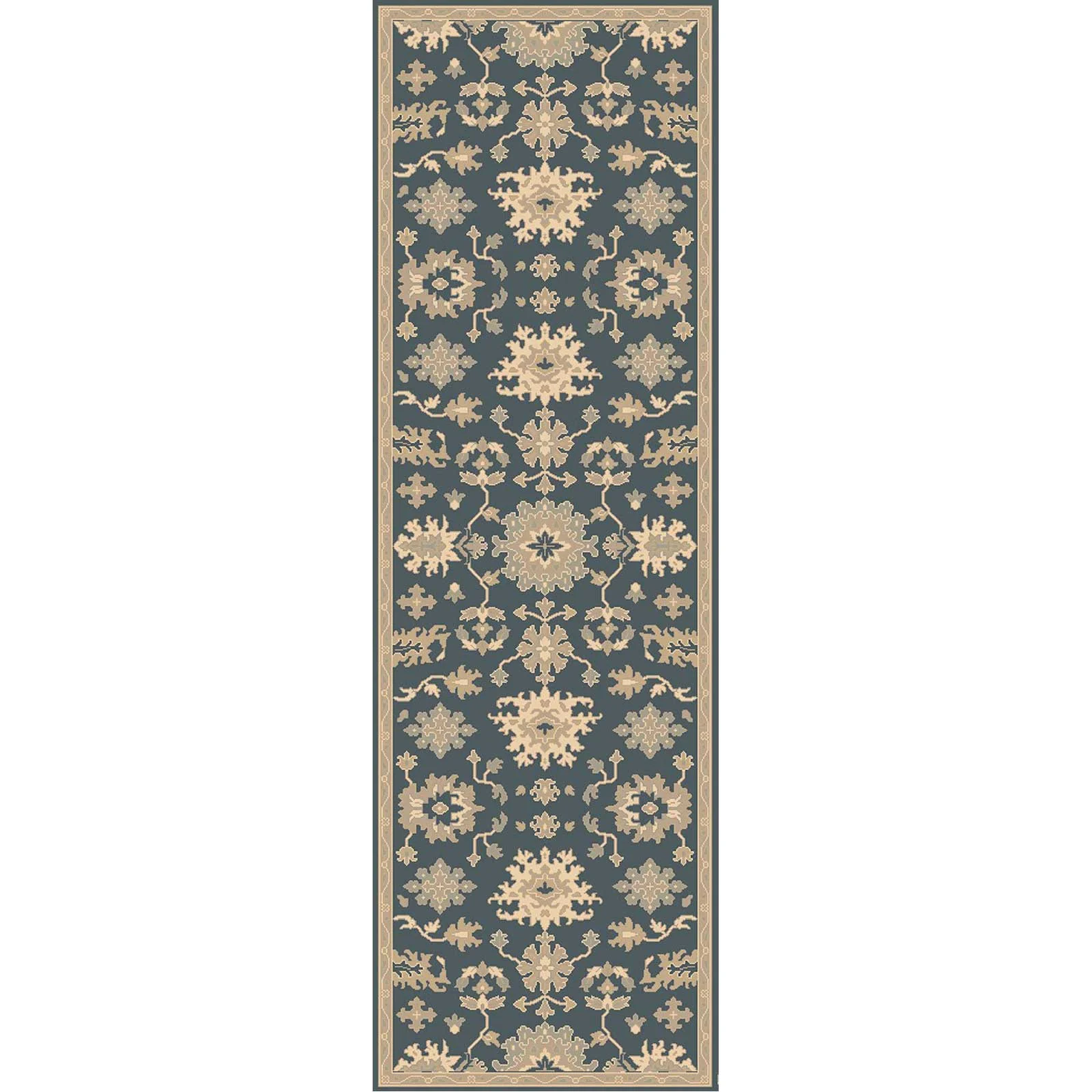 Caesar Navy/Taupe Runner Rug