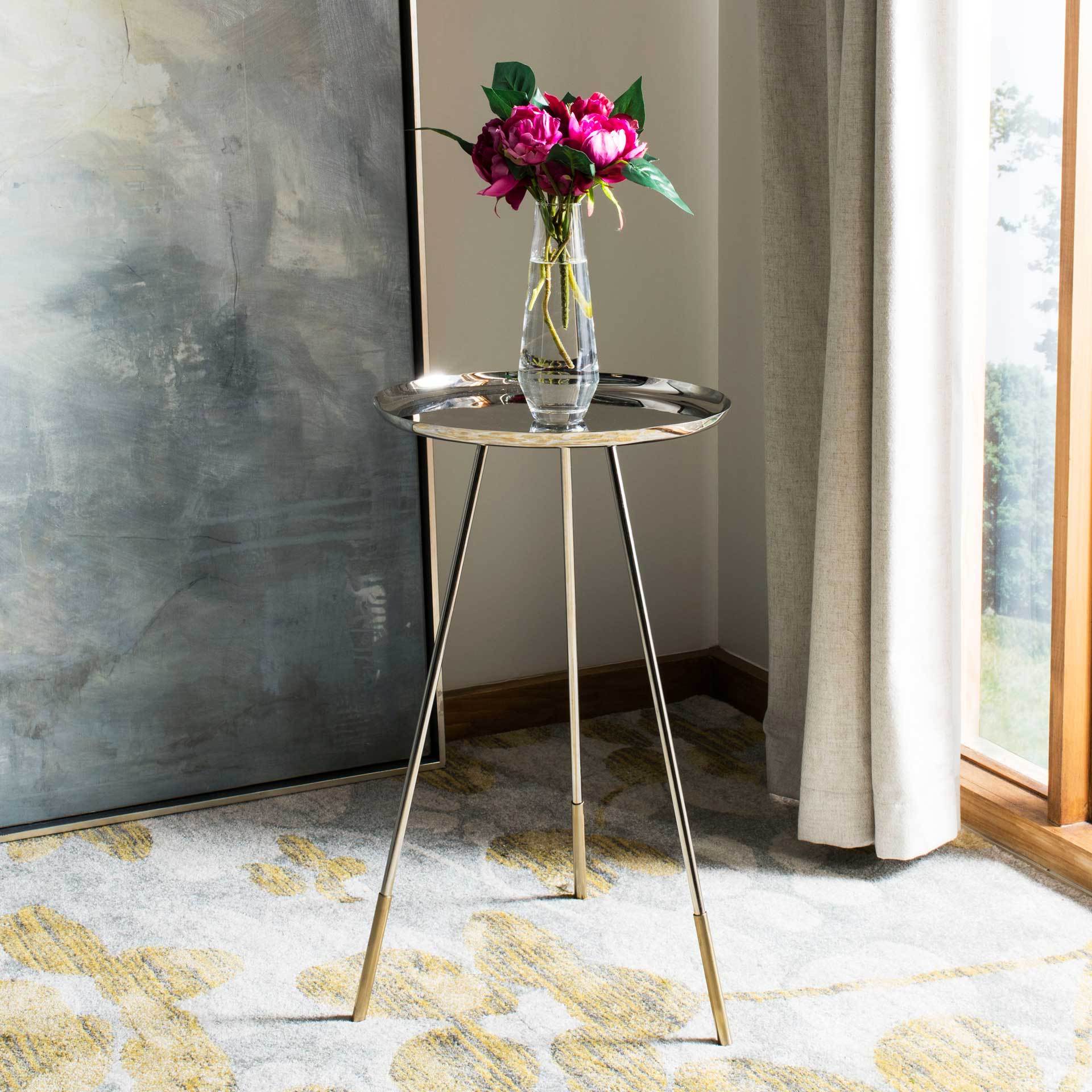 Cain Tri Leg Side Table Nickel/Gold - Image 3
