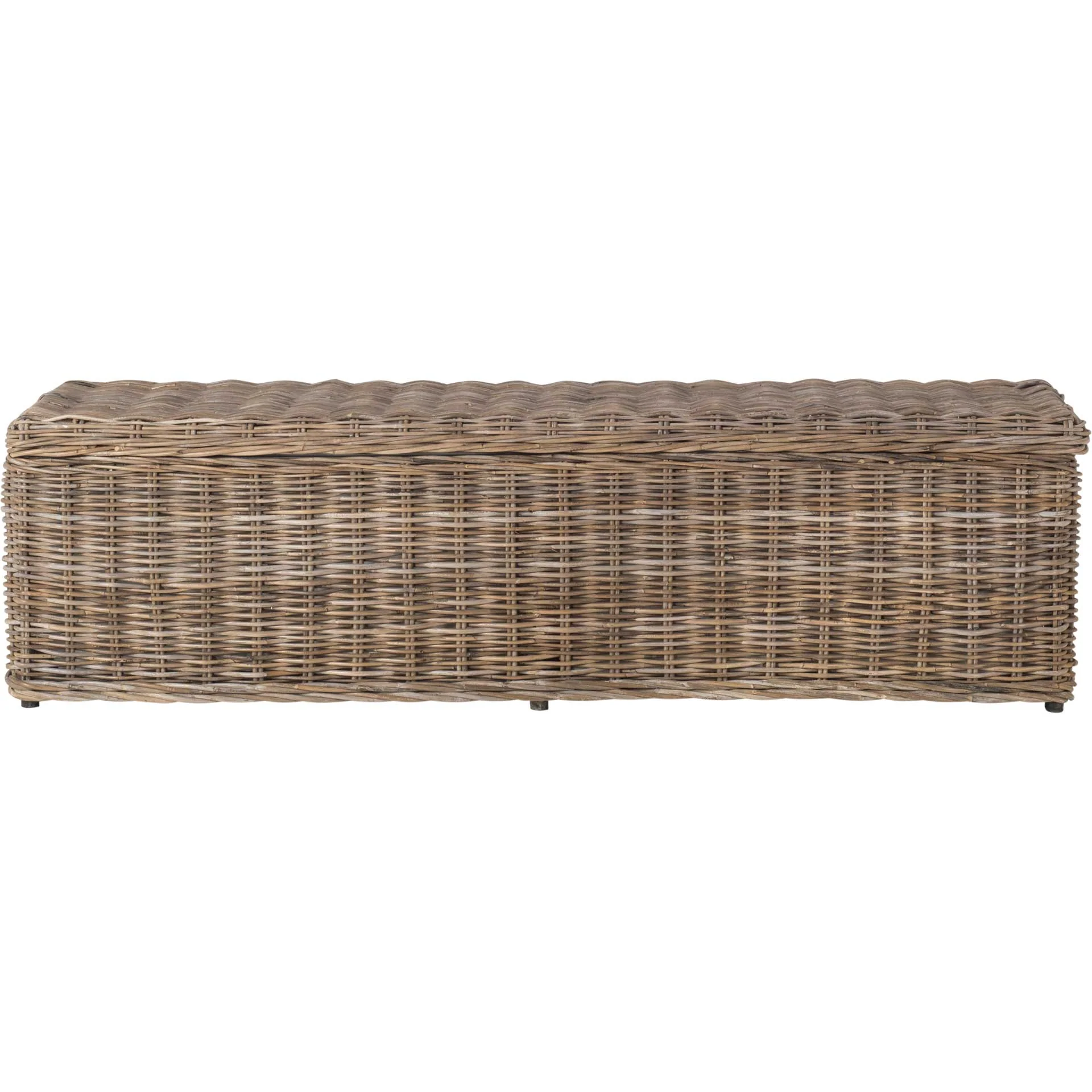 Caine Wicker Bench With Storage Gray - Image 2