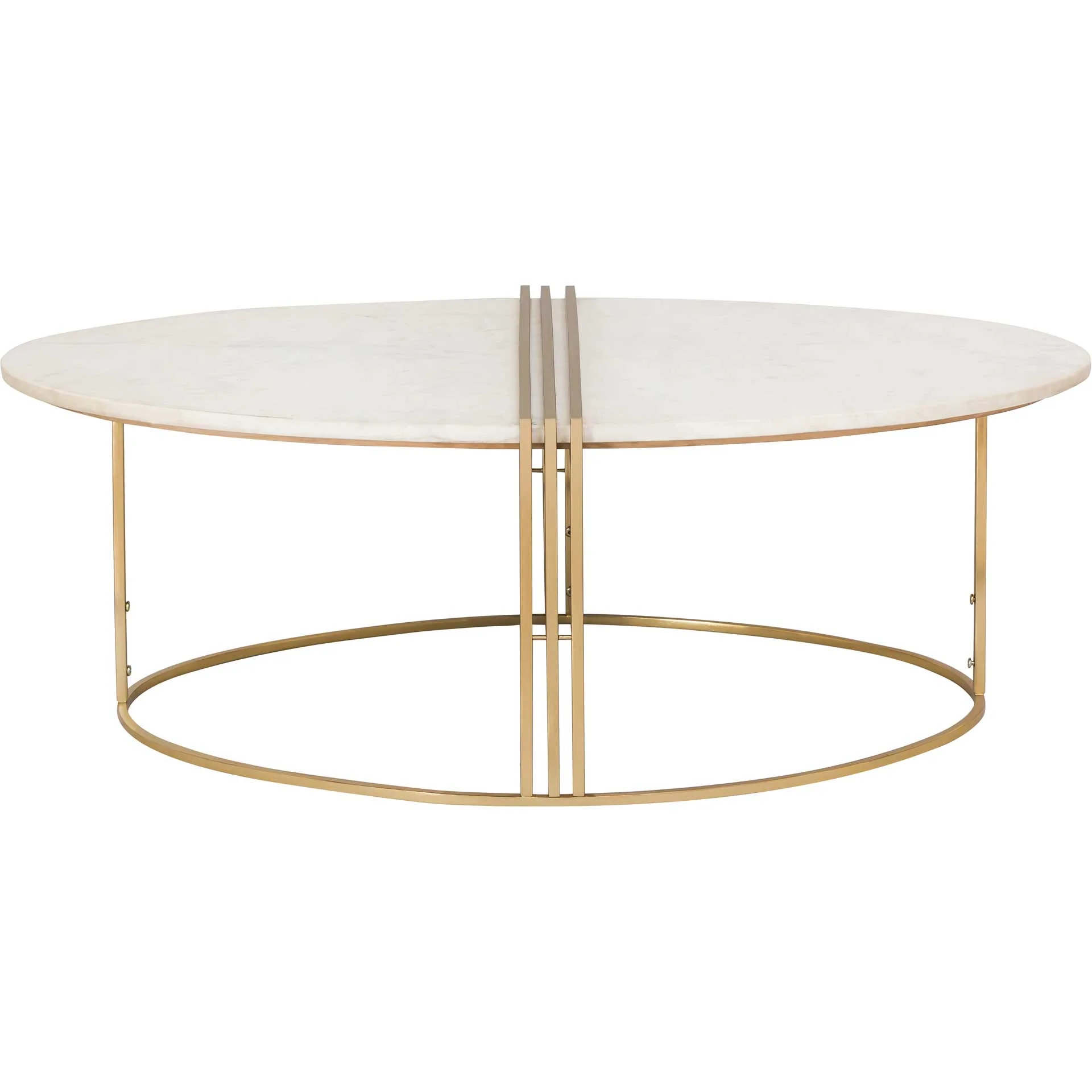 Cairo Oval Marble Coffee Table Gold/White - Image 2