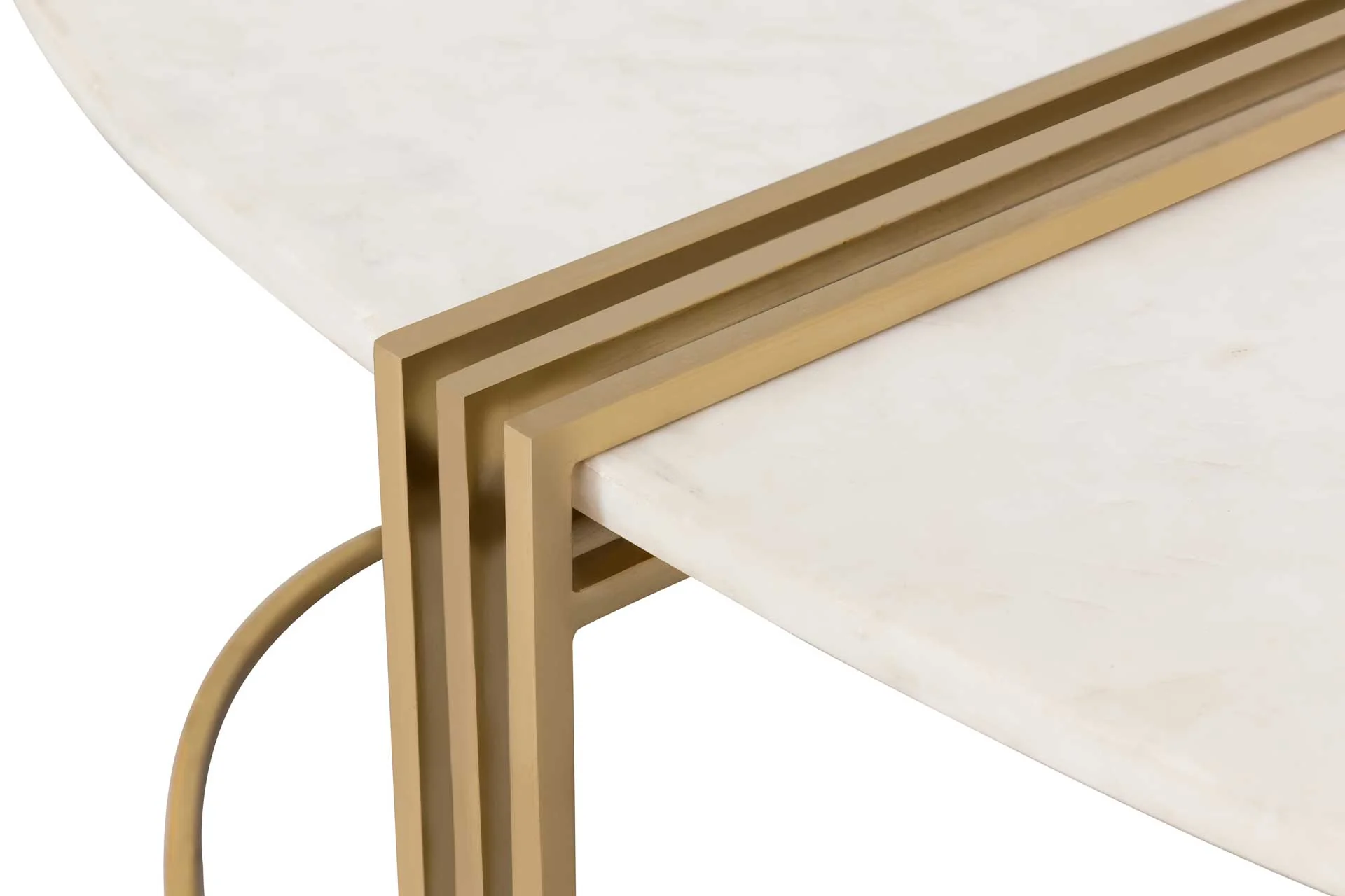 Cairo Oval Marble Coffee Table Gold/White - Image 5