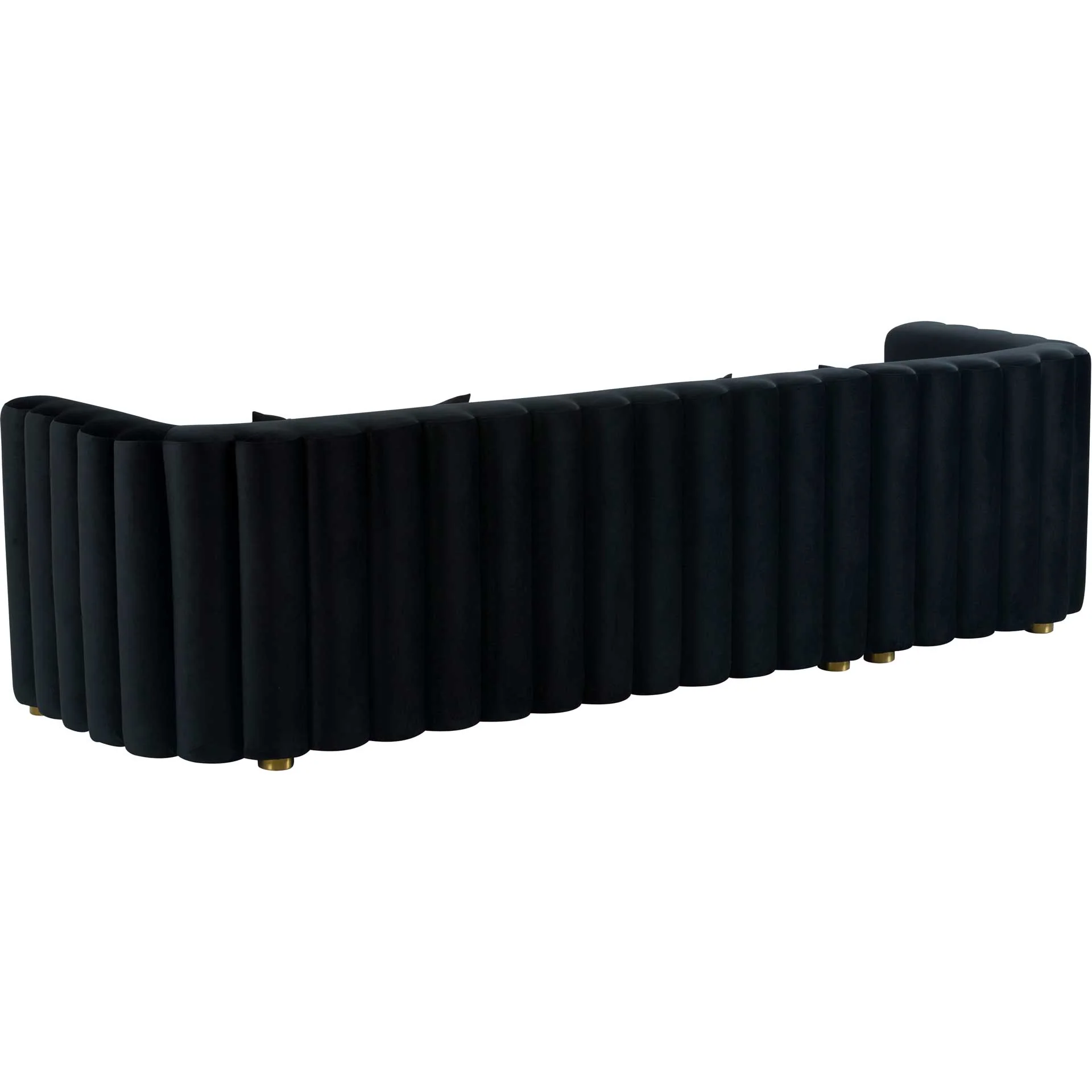 Caitlyn Velvet Sectional Black - Image 3