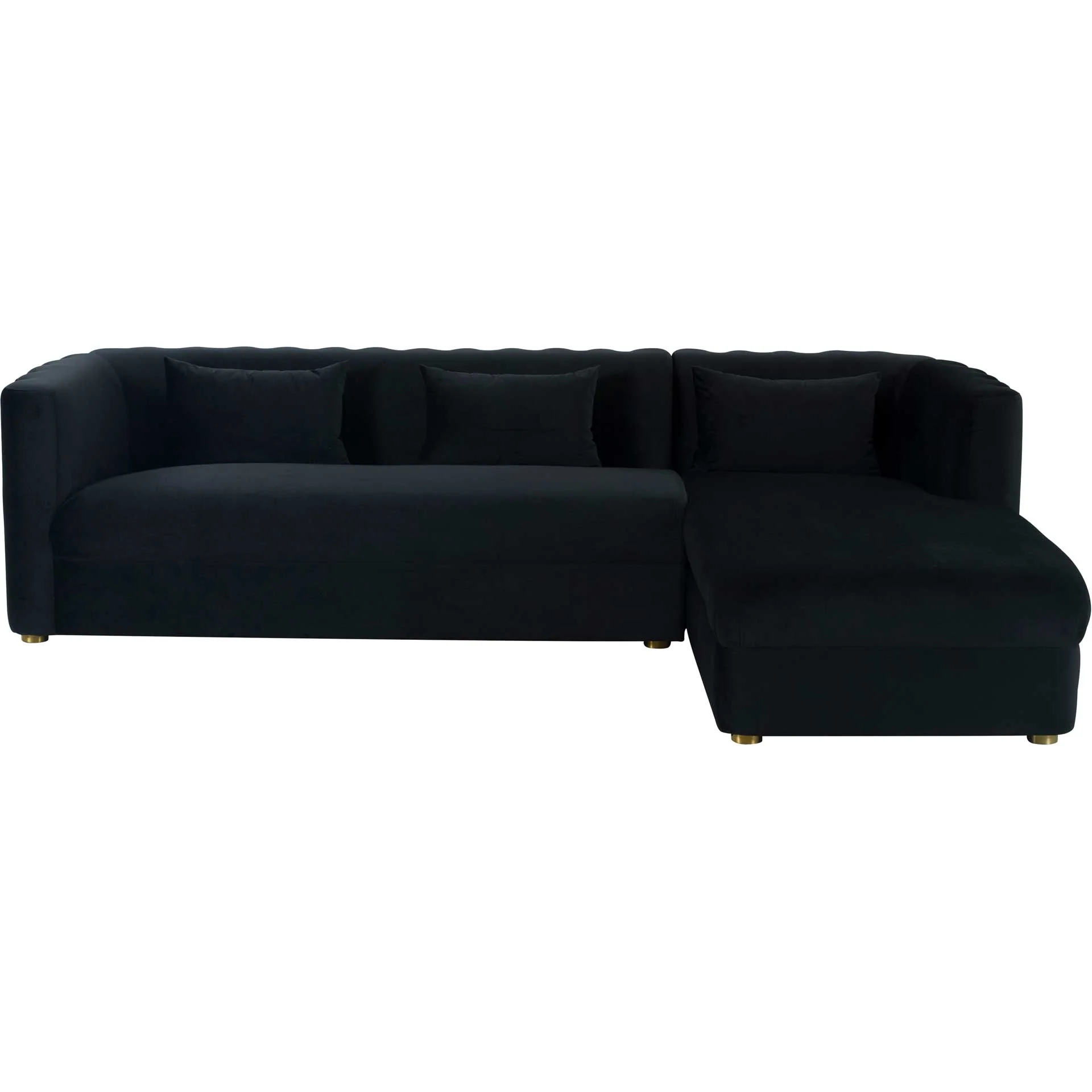 Caitlyn Velvet Sectional Black - Image 7