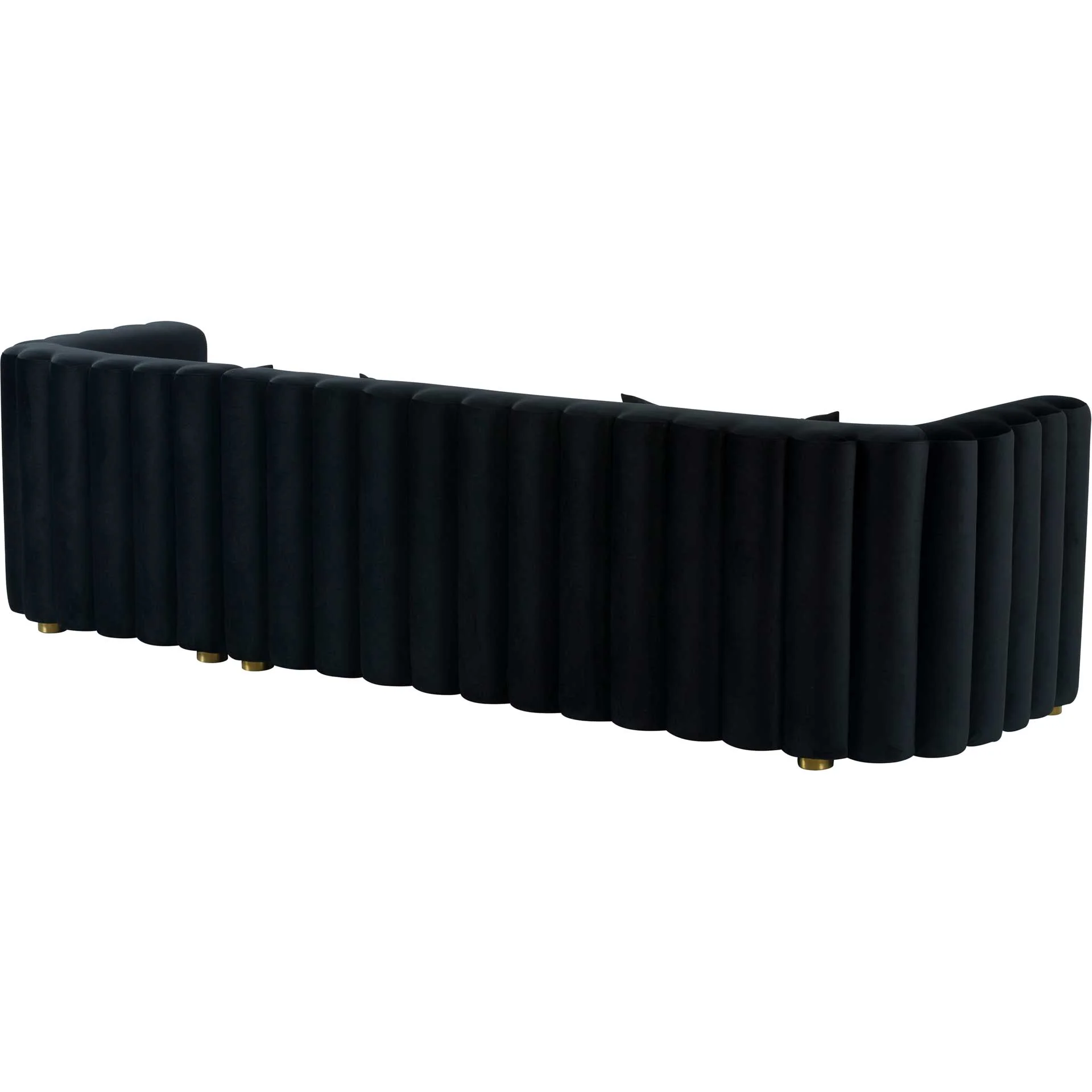 Caitlyn Velvet Sectional Black - Image 8