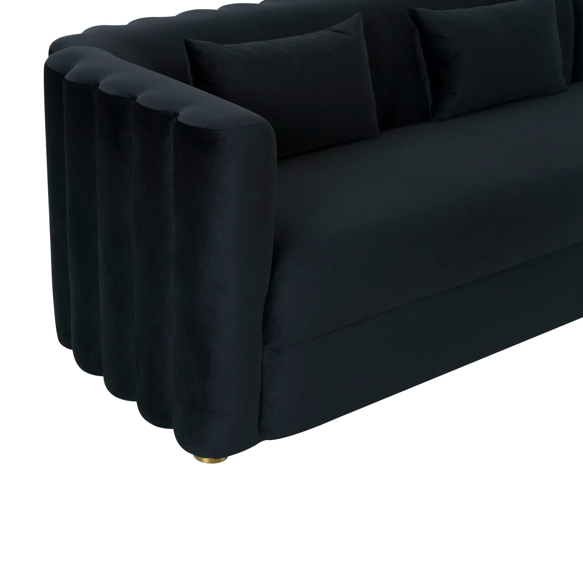 Caitlyn Velvet Sectional Black - Image 9