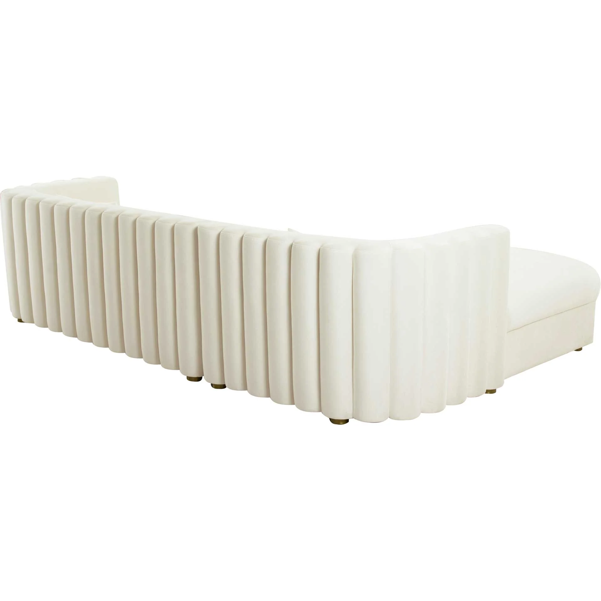 Caitlyn Velvet Sectional Cream - Image 3