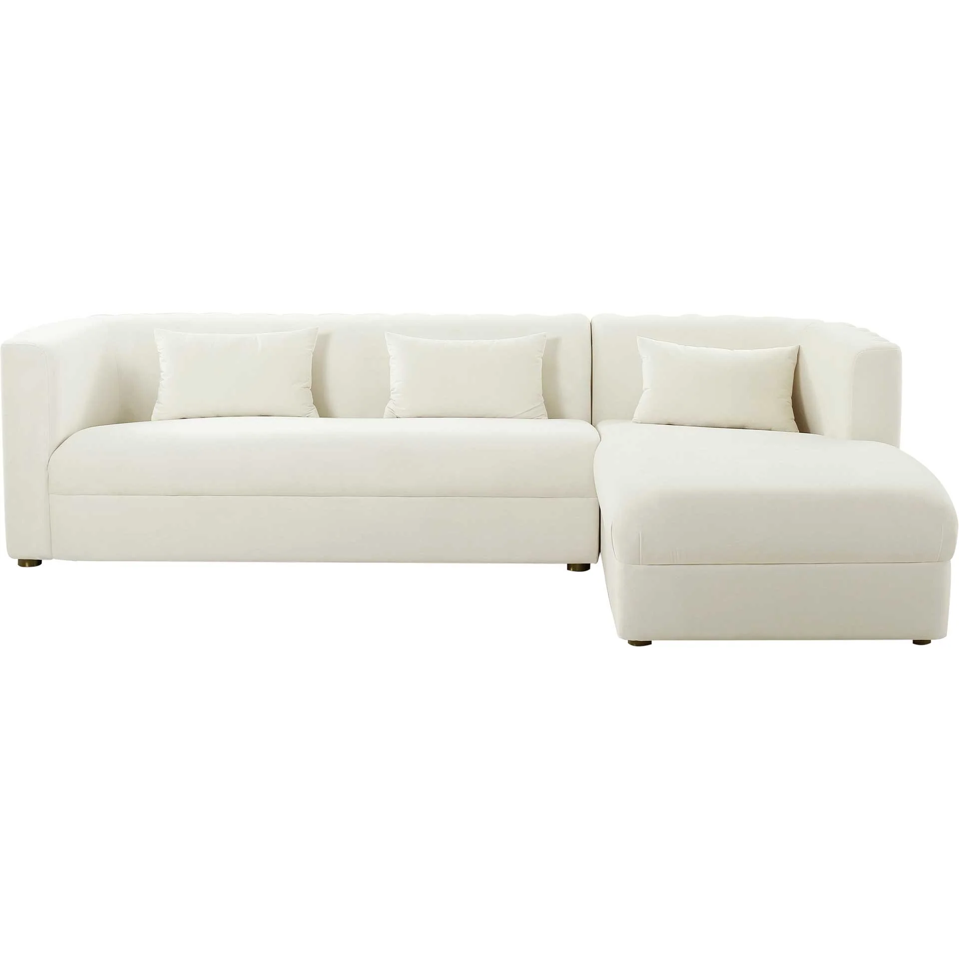 Caitlyn Velvet Sectional Cream - Image 6