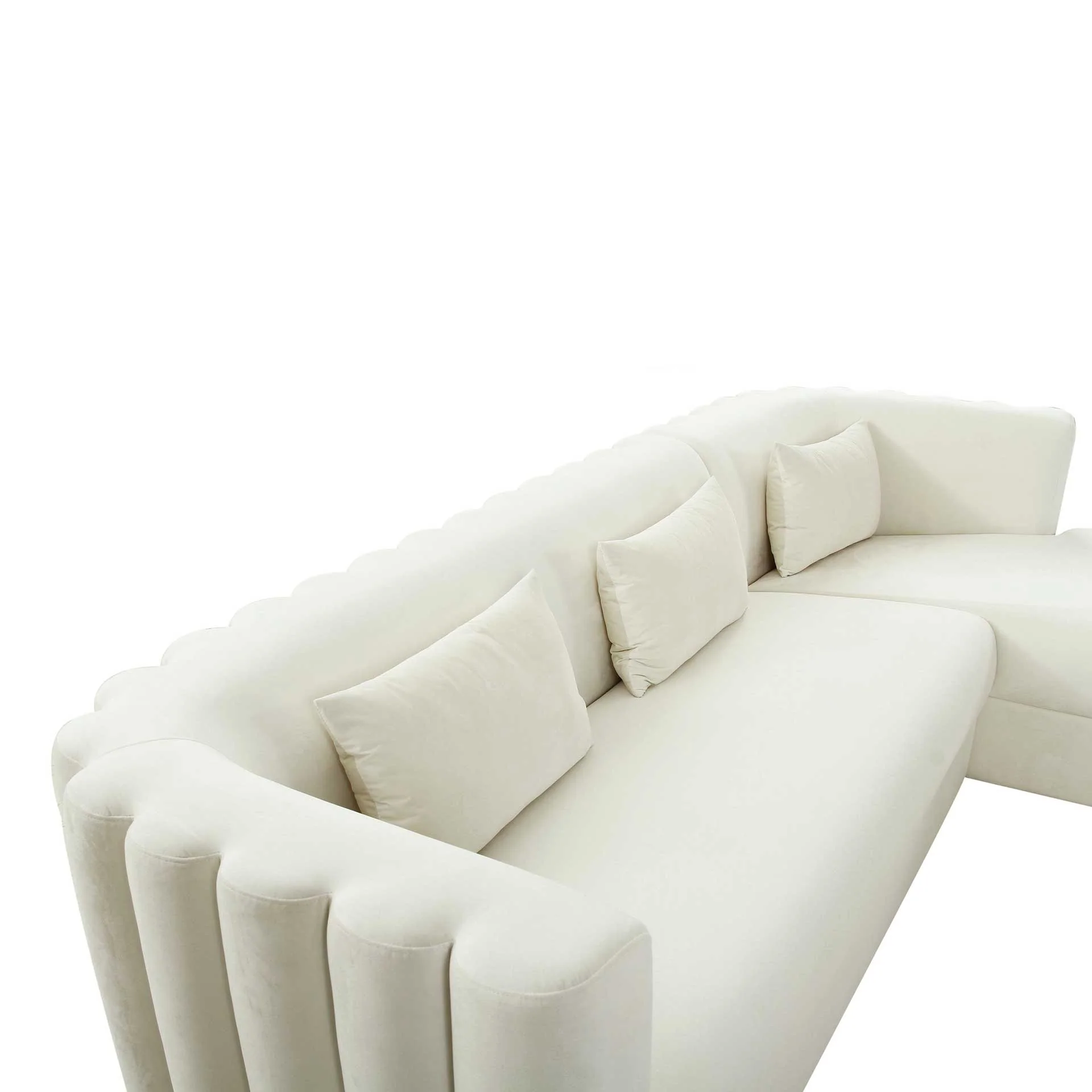 Caitlyn Velvet Sectional Cream - Image 8
