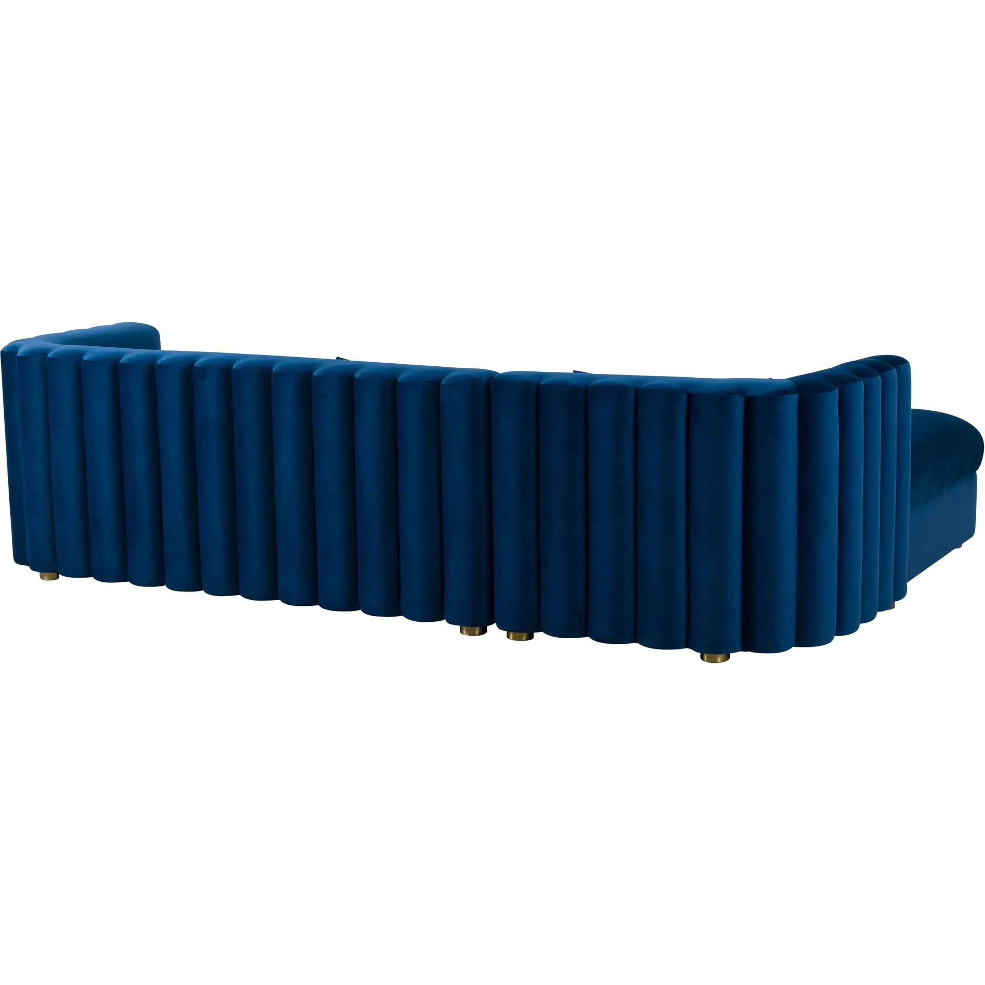Caitlyn Velvet Sectional Navy - Image 3