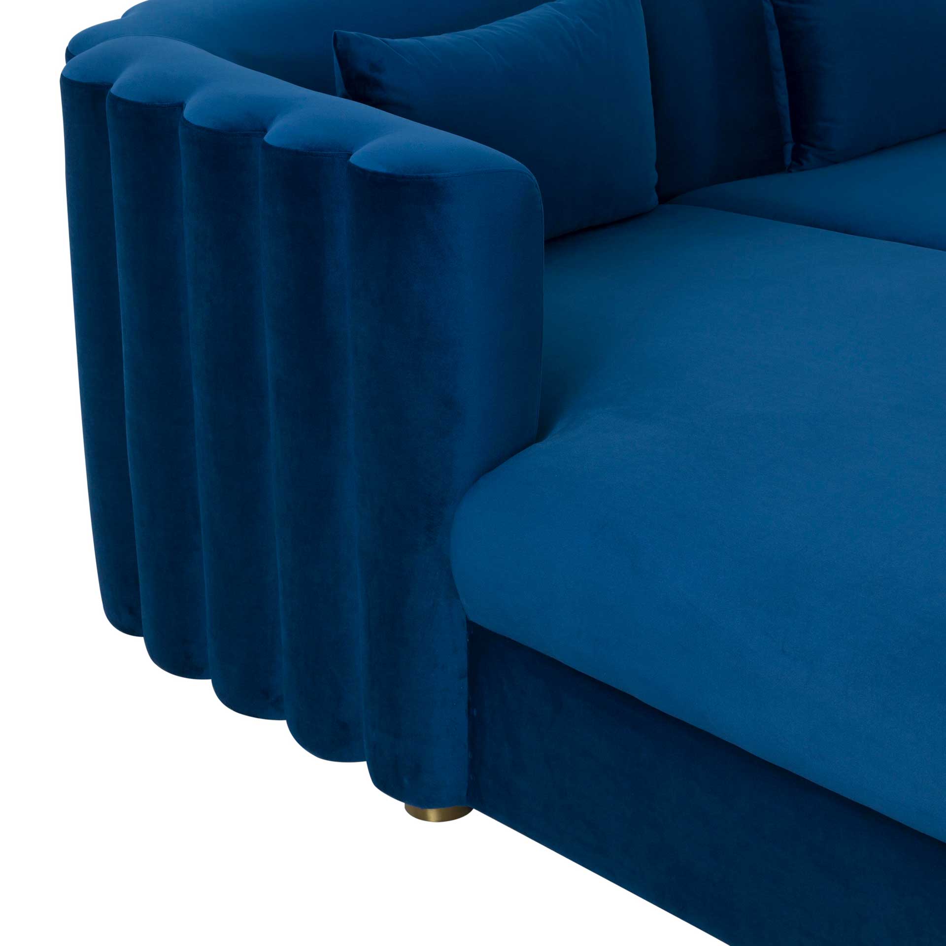 Caitlyn Velvet Sectional Navy - Image 5