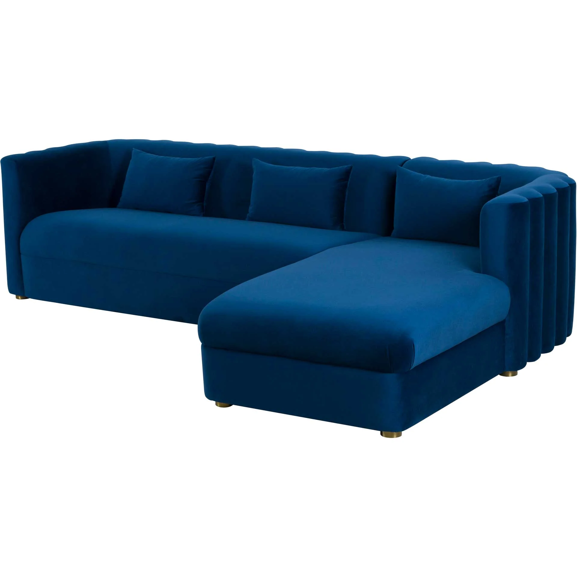 Caitlyn Velvet Sectional Navy - Image 7