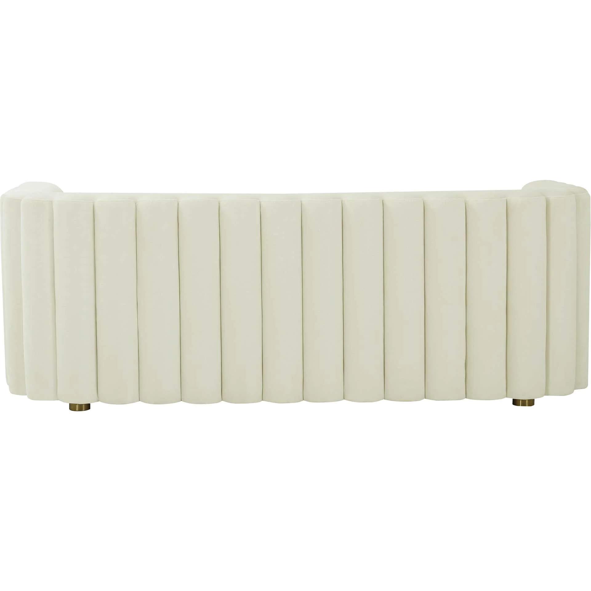 Caitlyn Velvet Sofa Cream - Image 3