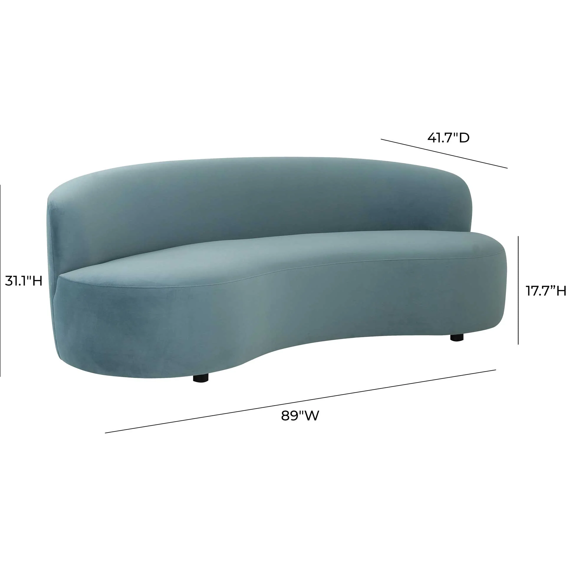 Caitria Velvet Sofa Bluestone - Image 5