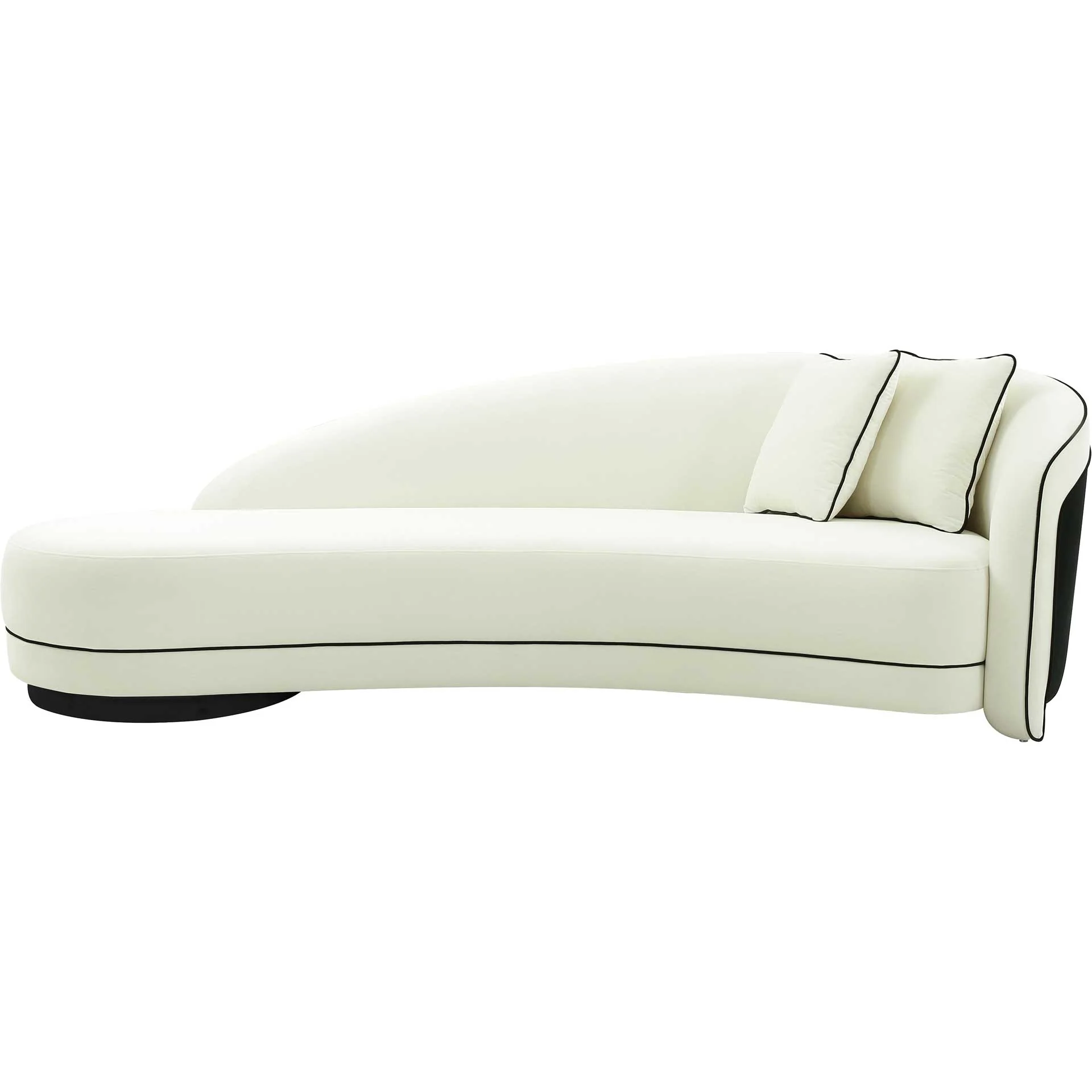 Calibrate Velvet Sofa Black/Cream - Image 2