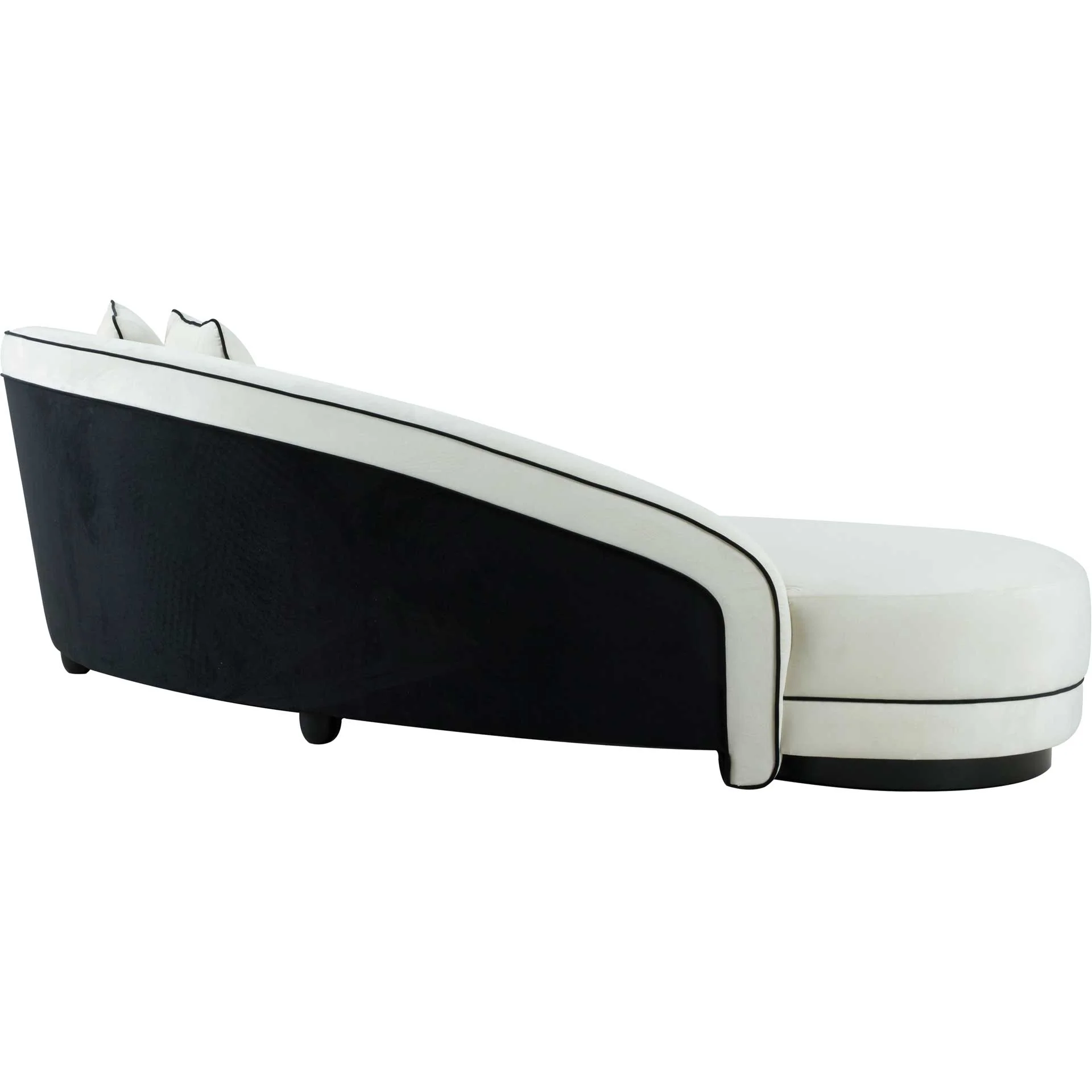 Calibrate Velvet Sofa Black/Cream - Image 4