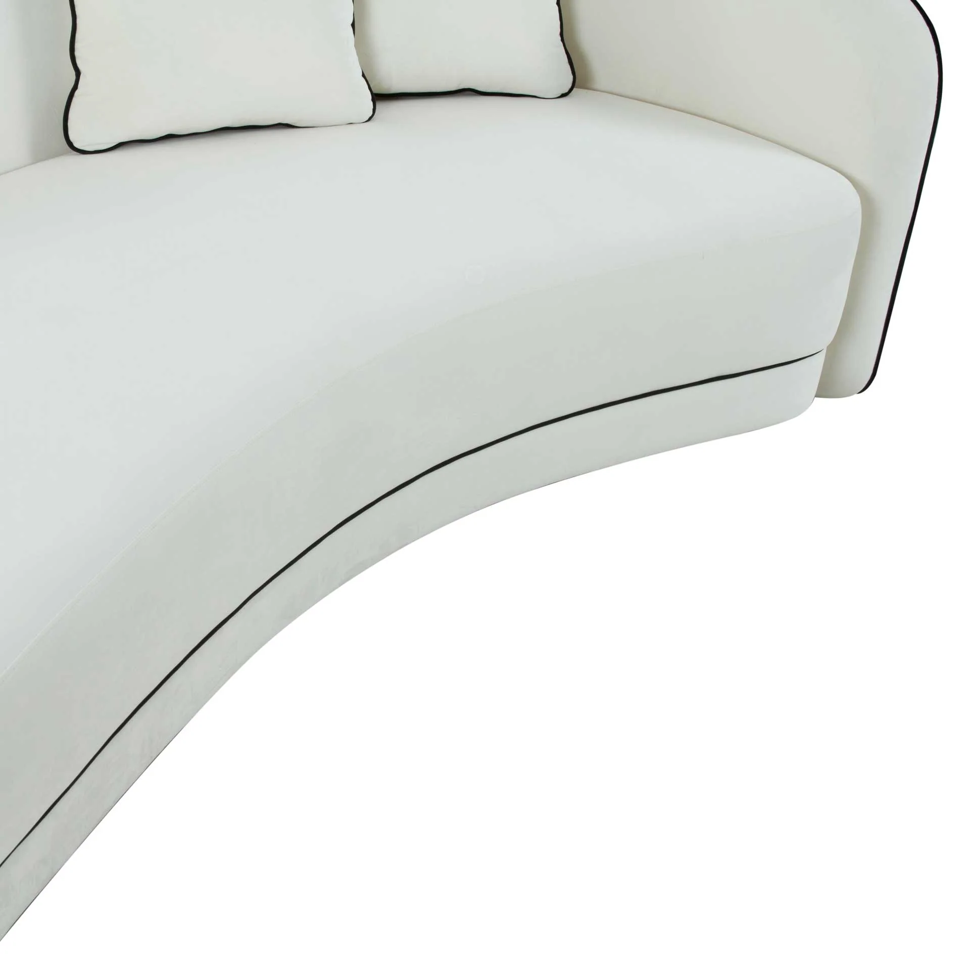 Calibrate Velvet Sofa Black/Cream - Image 6