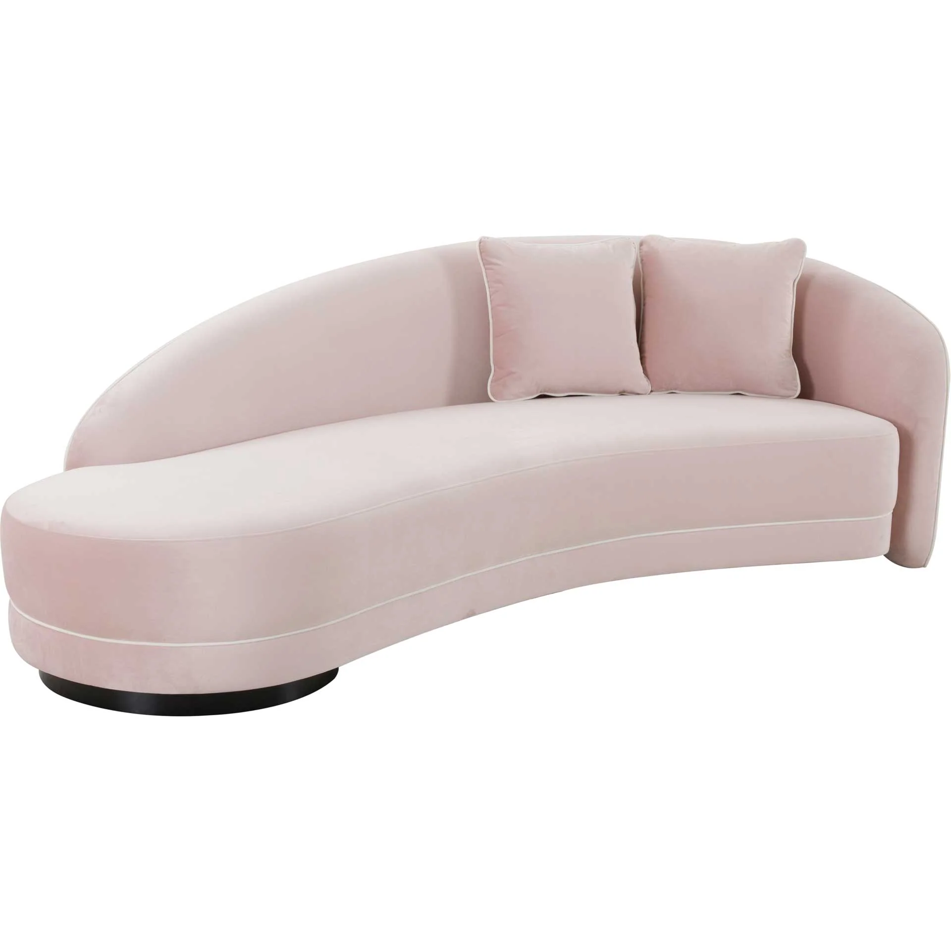 Calibrate Velvet Sofa Blush/Cream - Image 2