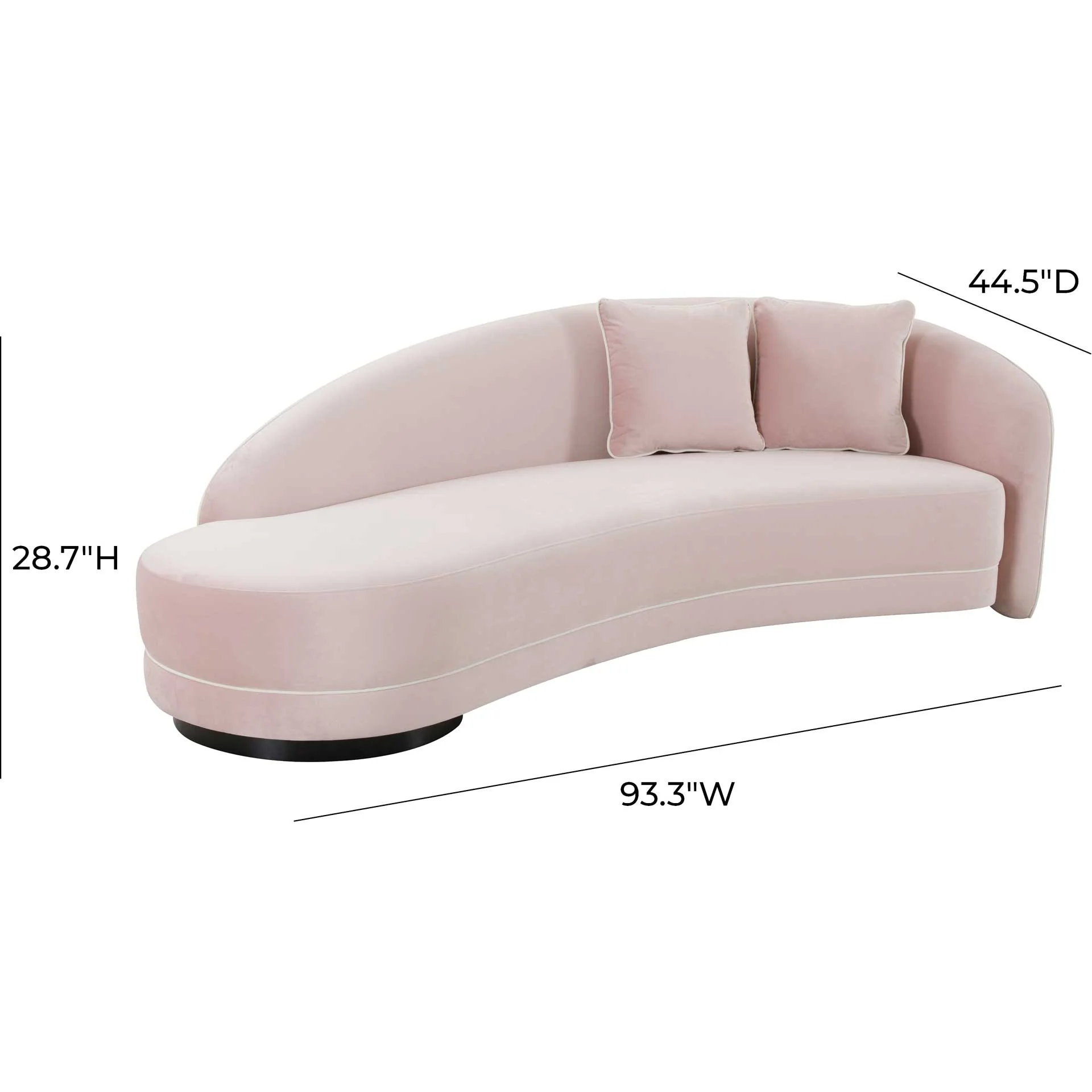 Calibrate Velvet Sofa Blush/Cream - Image 6