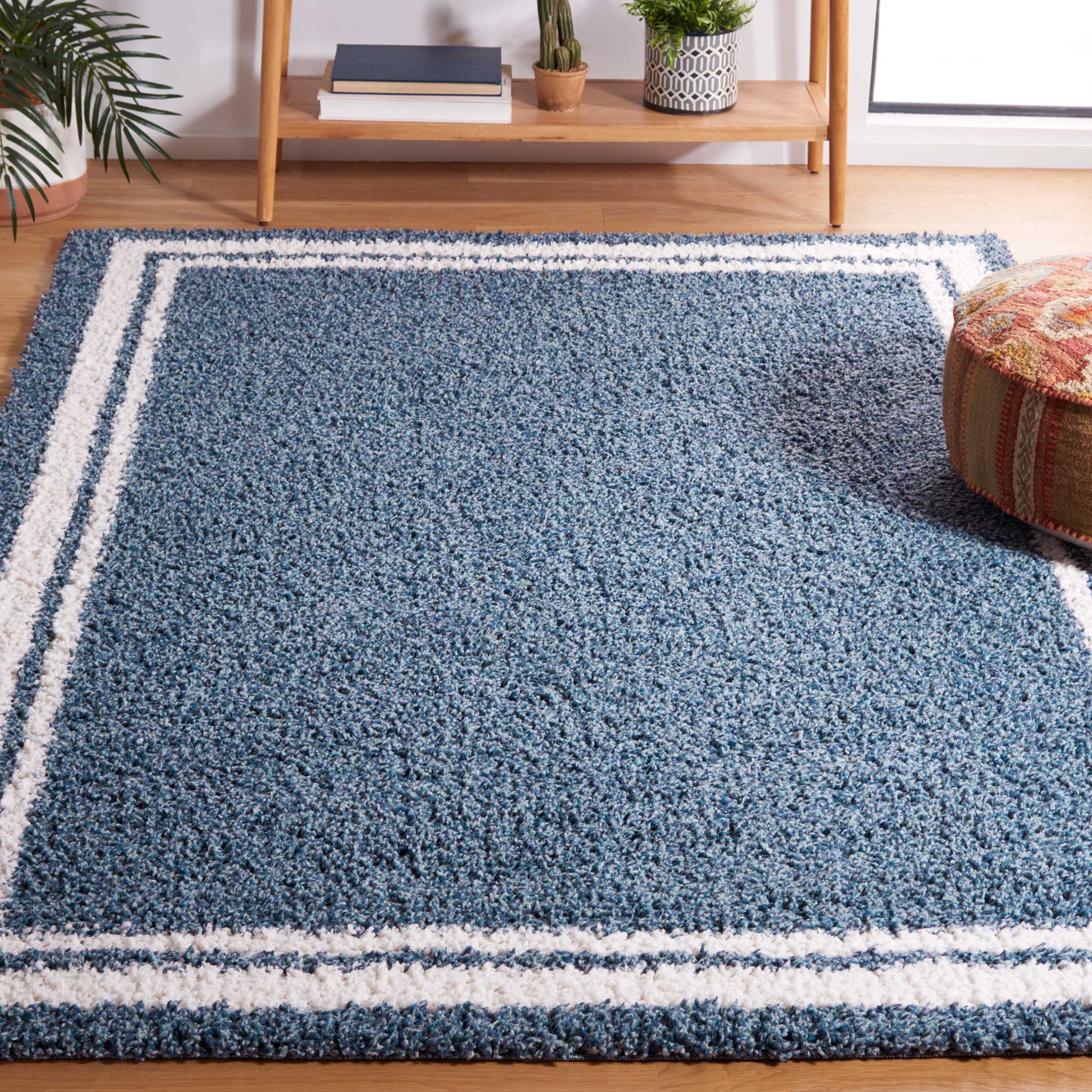 Calico Shag 100 Area Rug Blue/Ivory - Image 6