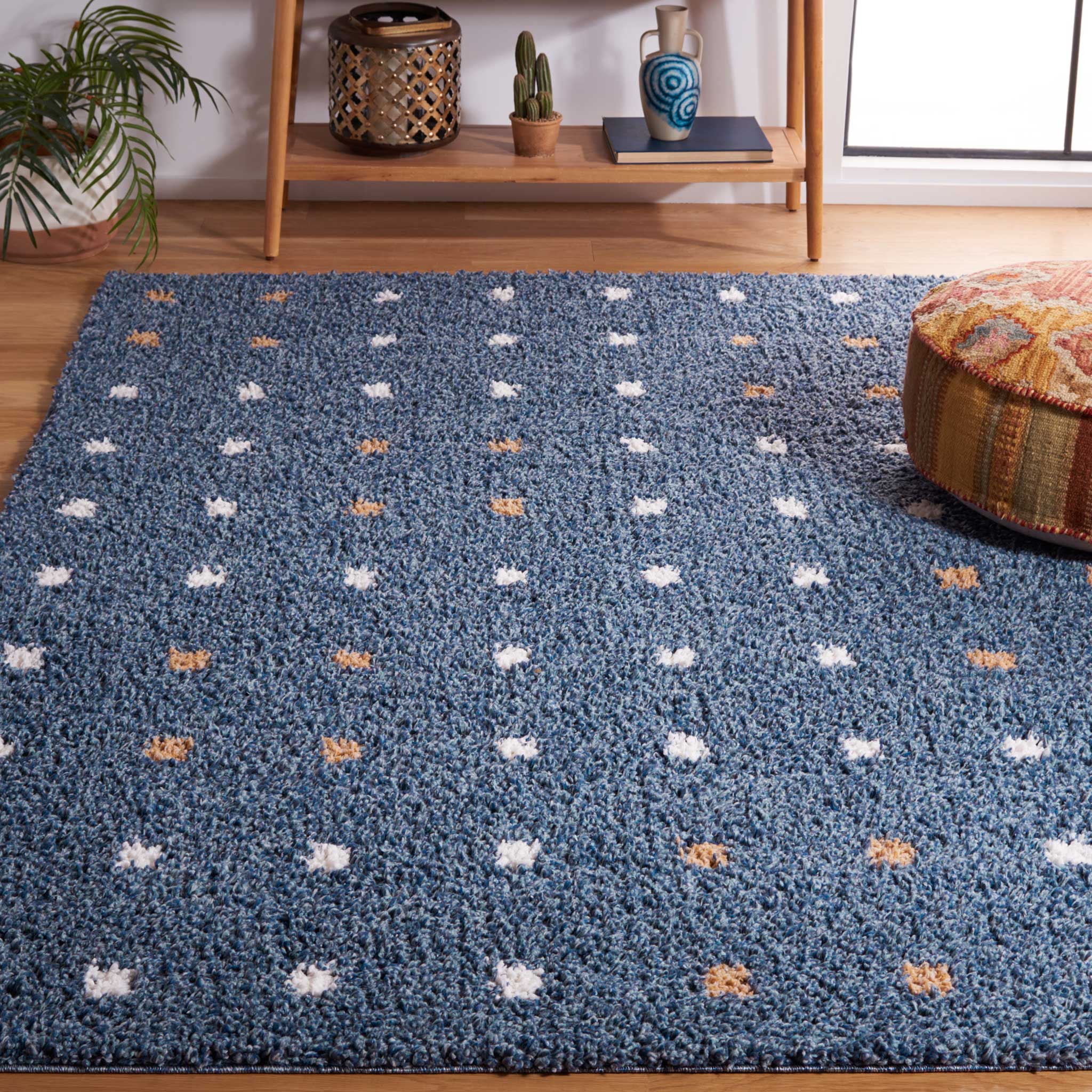 Calico Shag 102 Area Rug Blue/Ivory - Image 6