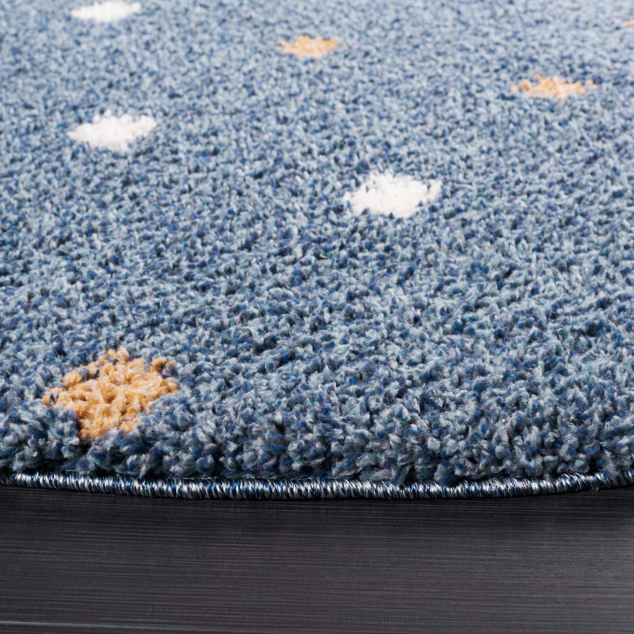 Calico Shag 102 Round Rug Blue/Ivory - Image 2
