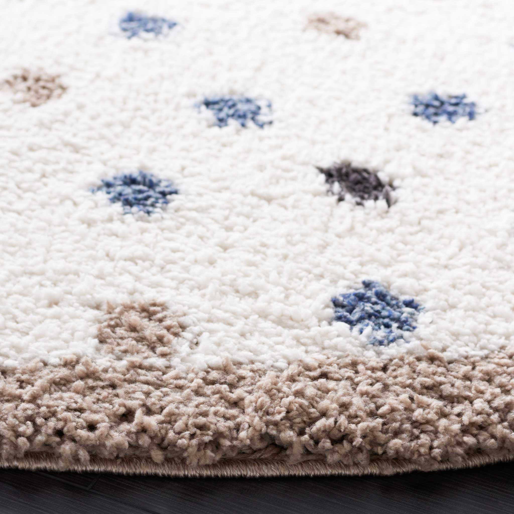Calico Shag 102 Round Rug Ivory/Taupe - Image 2
