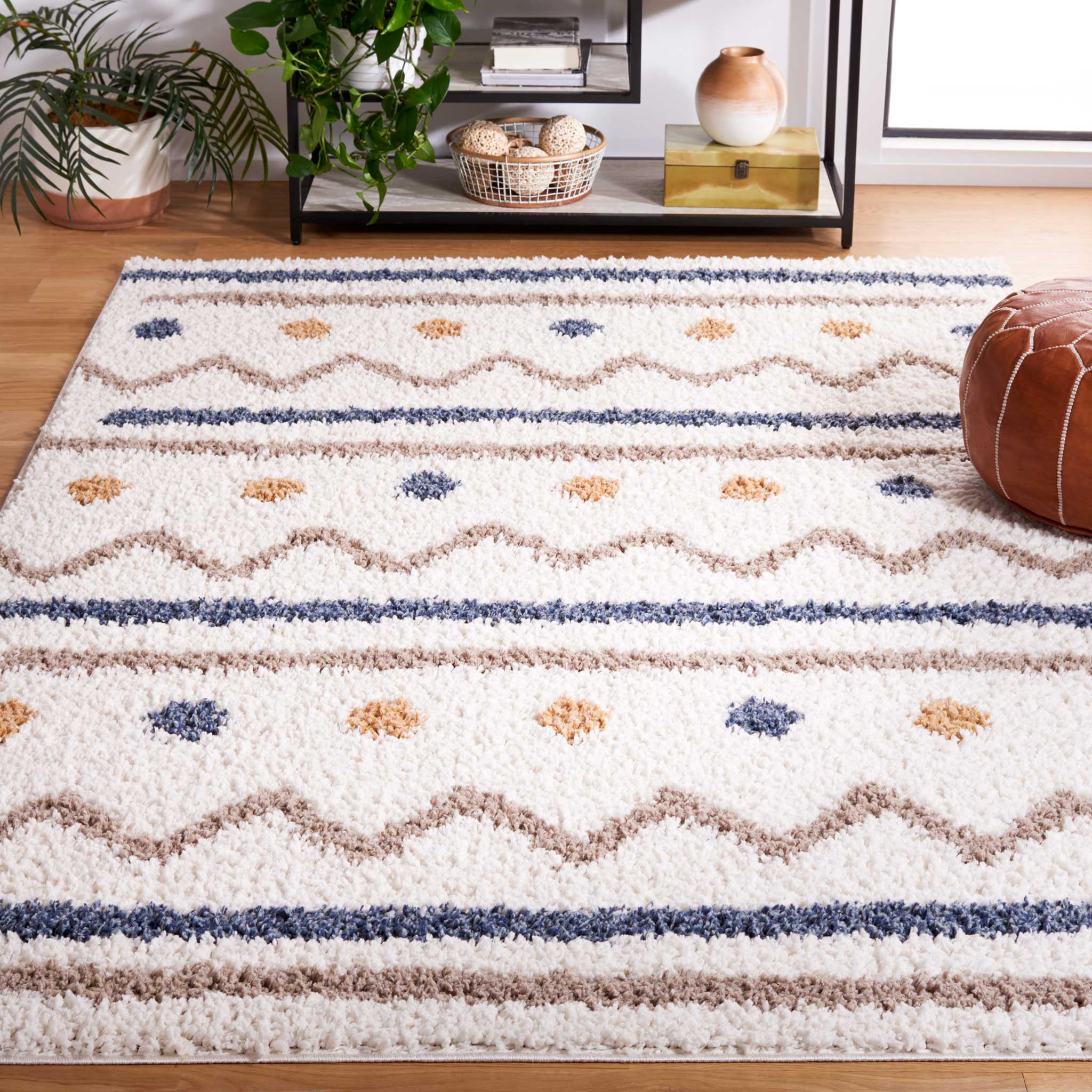 Calico Shag 106 Area Rug Ivory/Taupe - Image 6