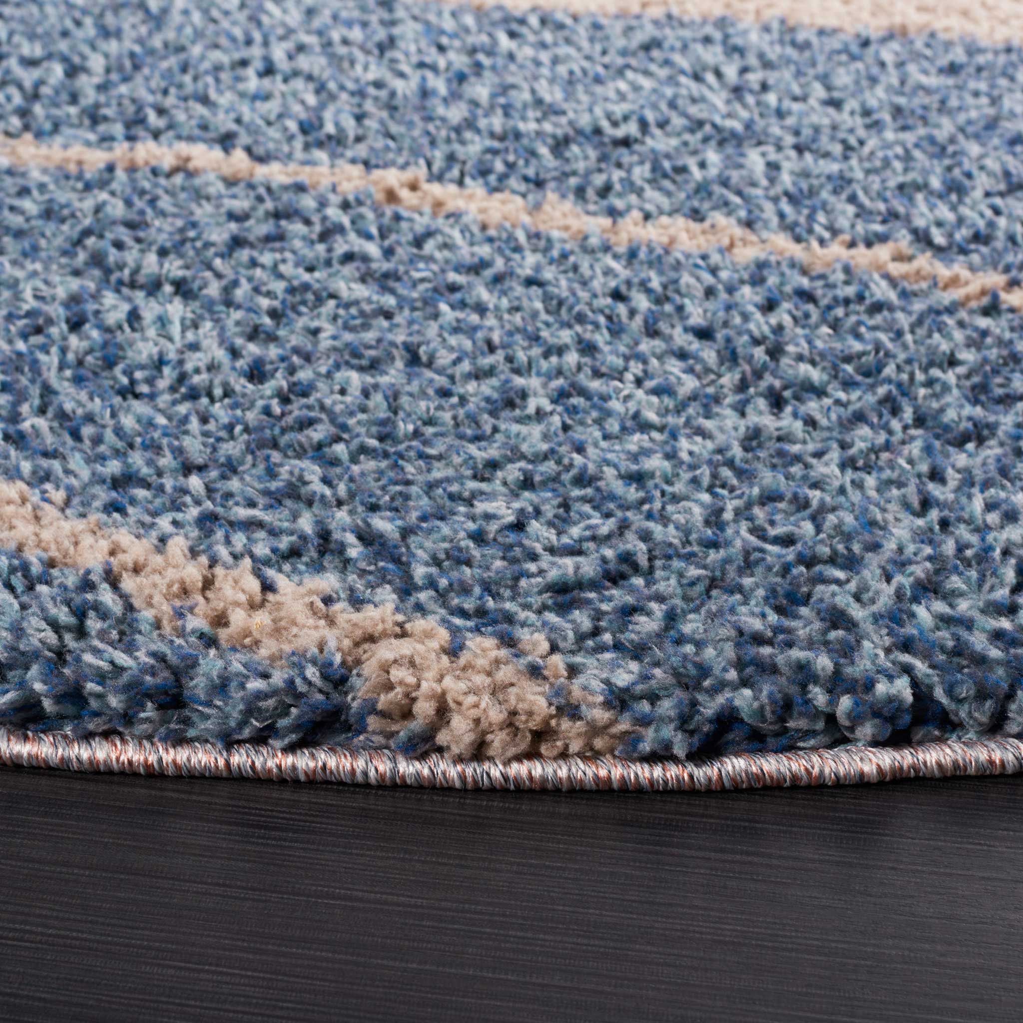 Calico Shag 108 Round Rug Taupe/Blue - Image 2