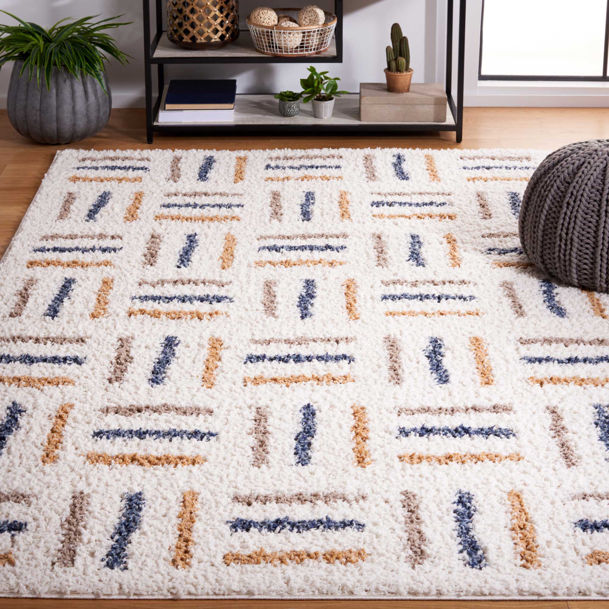 Calico Shag 112 Area Rug Ivory/Gold - Image 5
