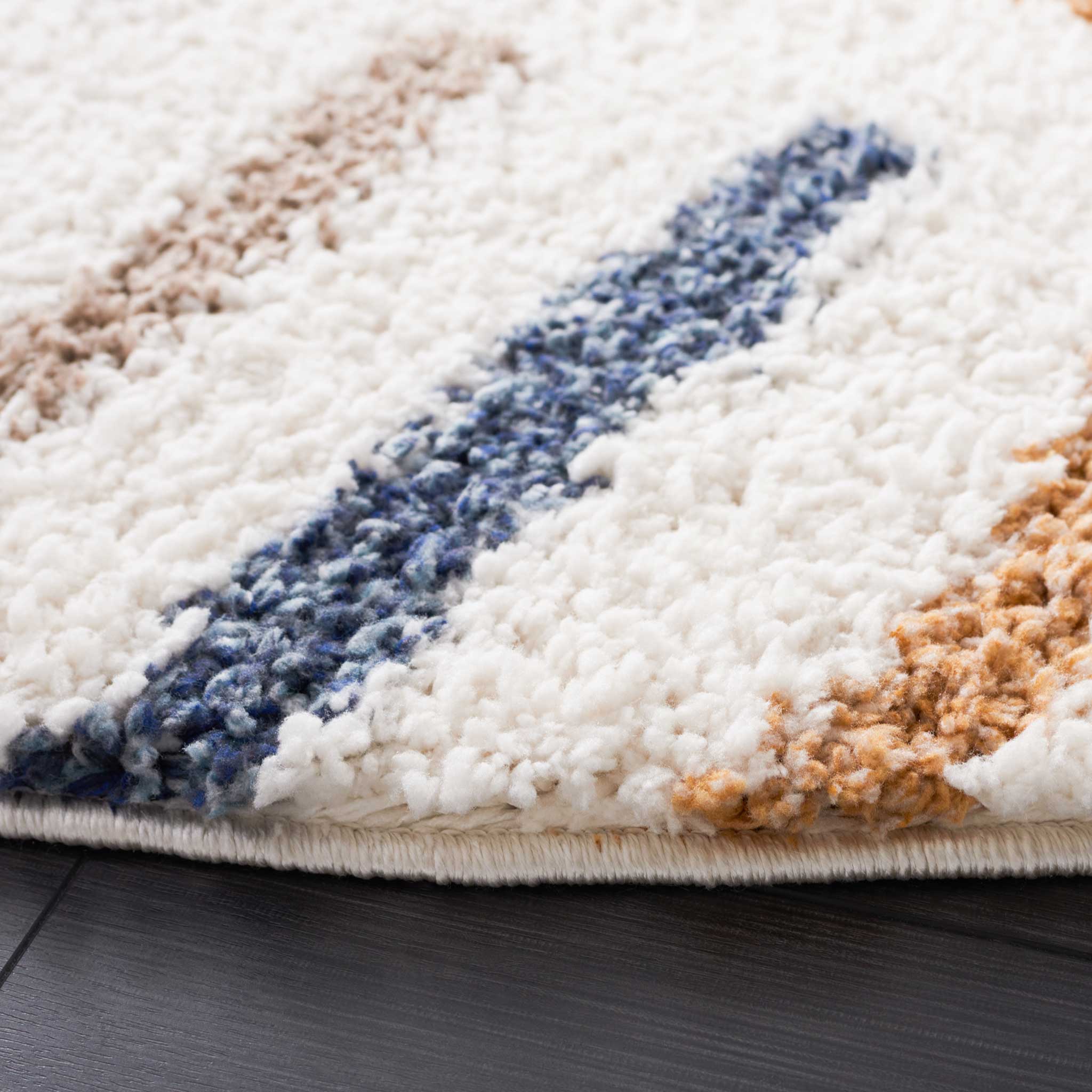 Calico Shag 112 Round Rug Ivory/Gold - Image 2