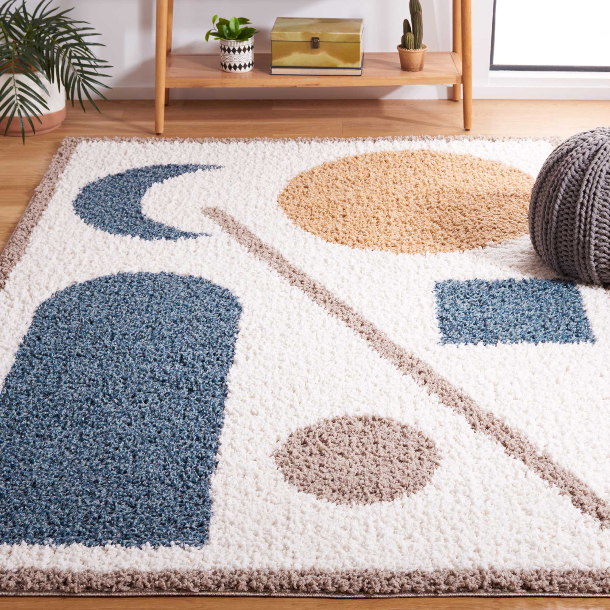 Calico Shag 114 Area Rug Ivory/Blue - Image 5