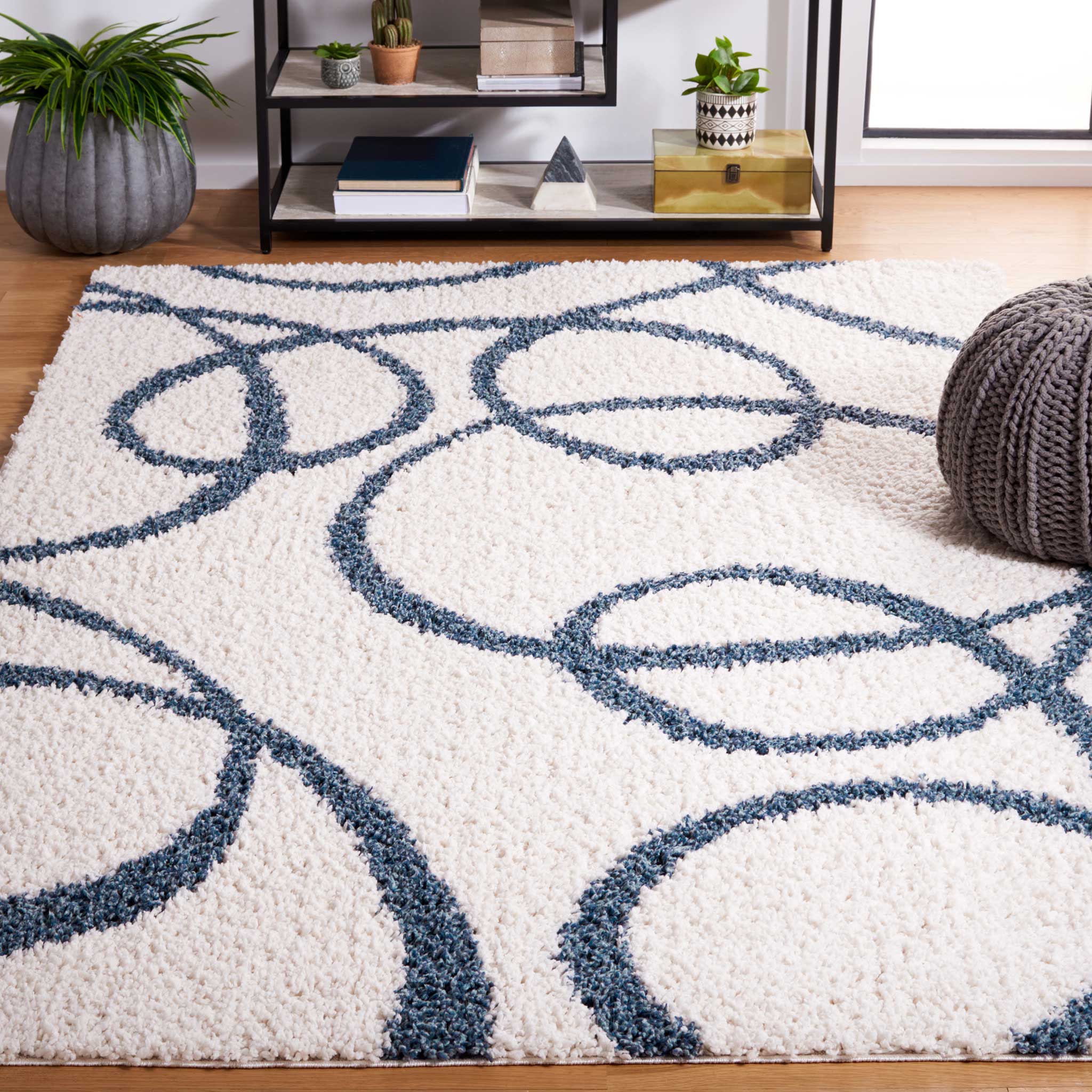 Calico Shag 118 Area Rug Ivory/Blue - Image 6