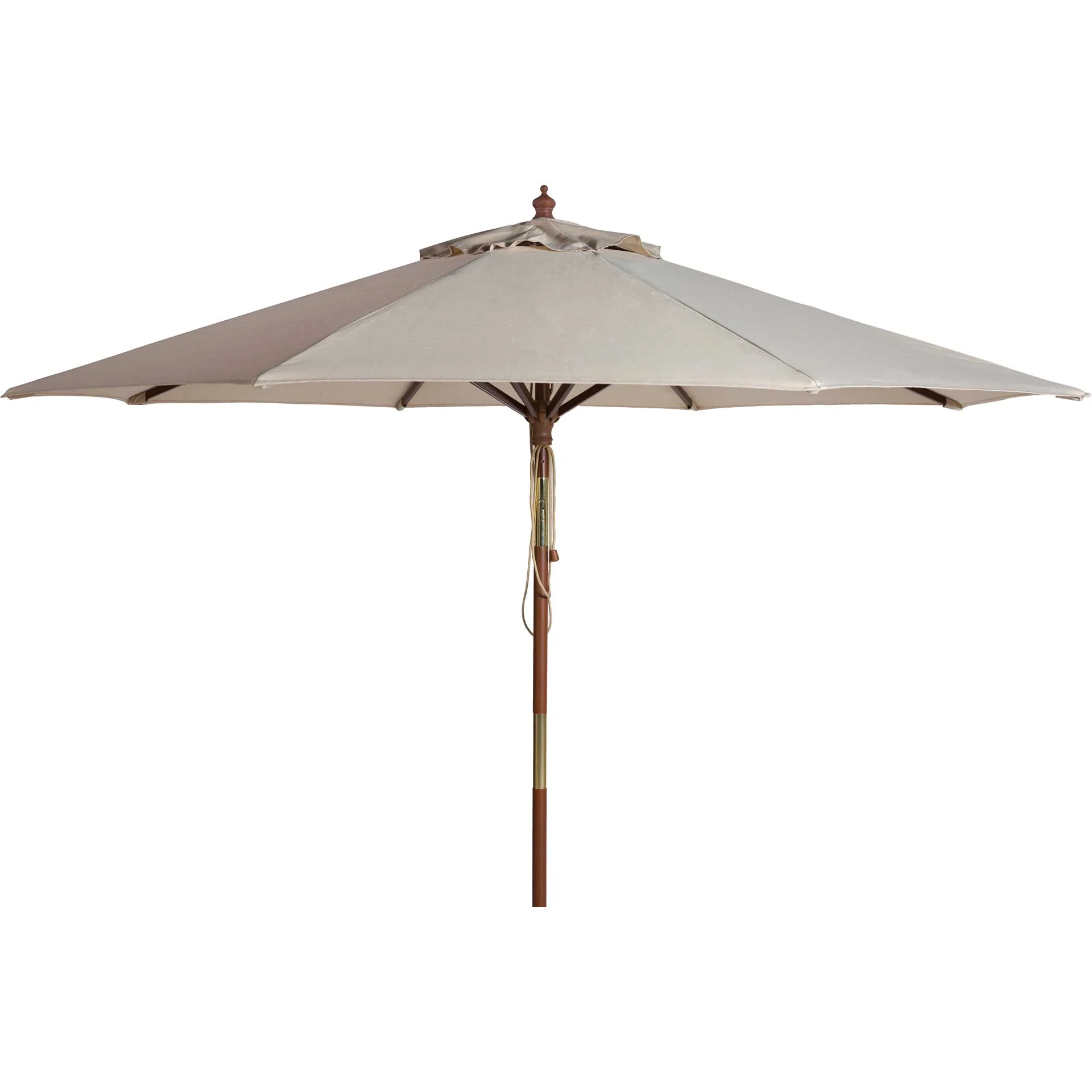 Calico Wooden Outdoor Umbrella Beige - Image 2