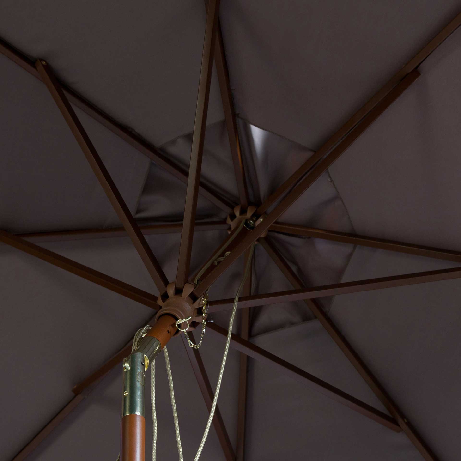 Calico Wooden Outdoor Umbrella Gray - Image 3