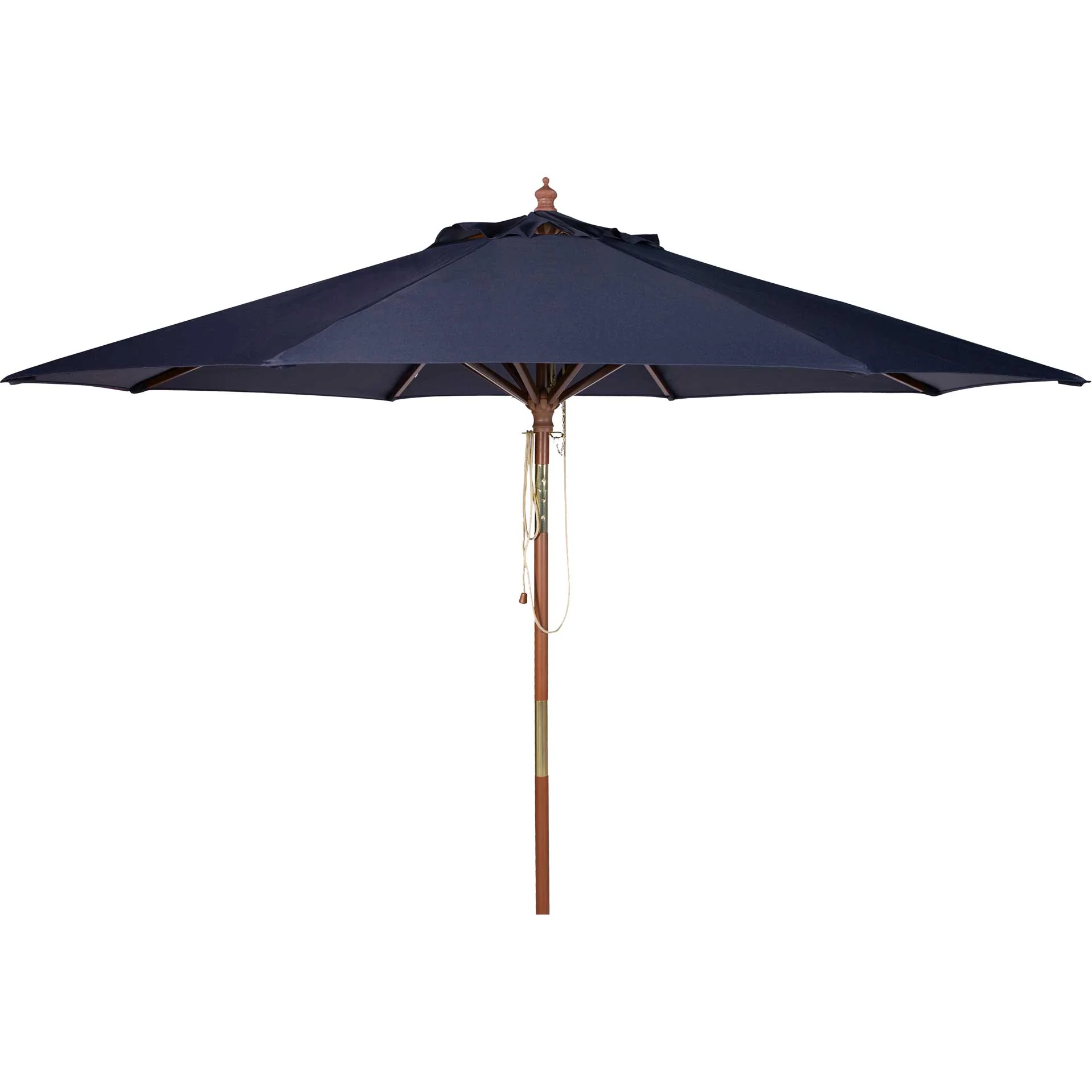 Calico Wooden Outdoor Umbrella Navy - Image 2
