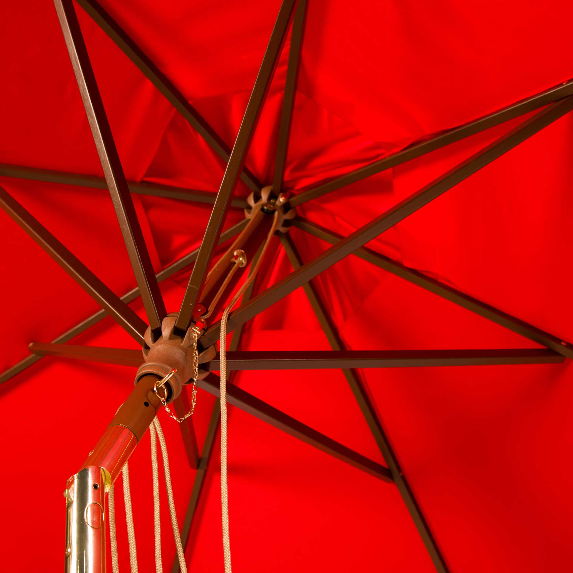 Calico Wooden Outdoor Umbrella Red - Image 3